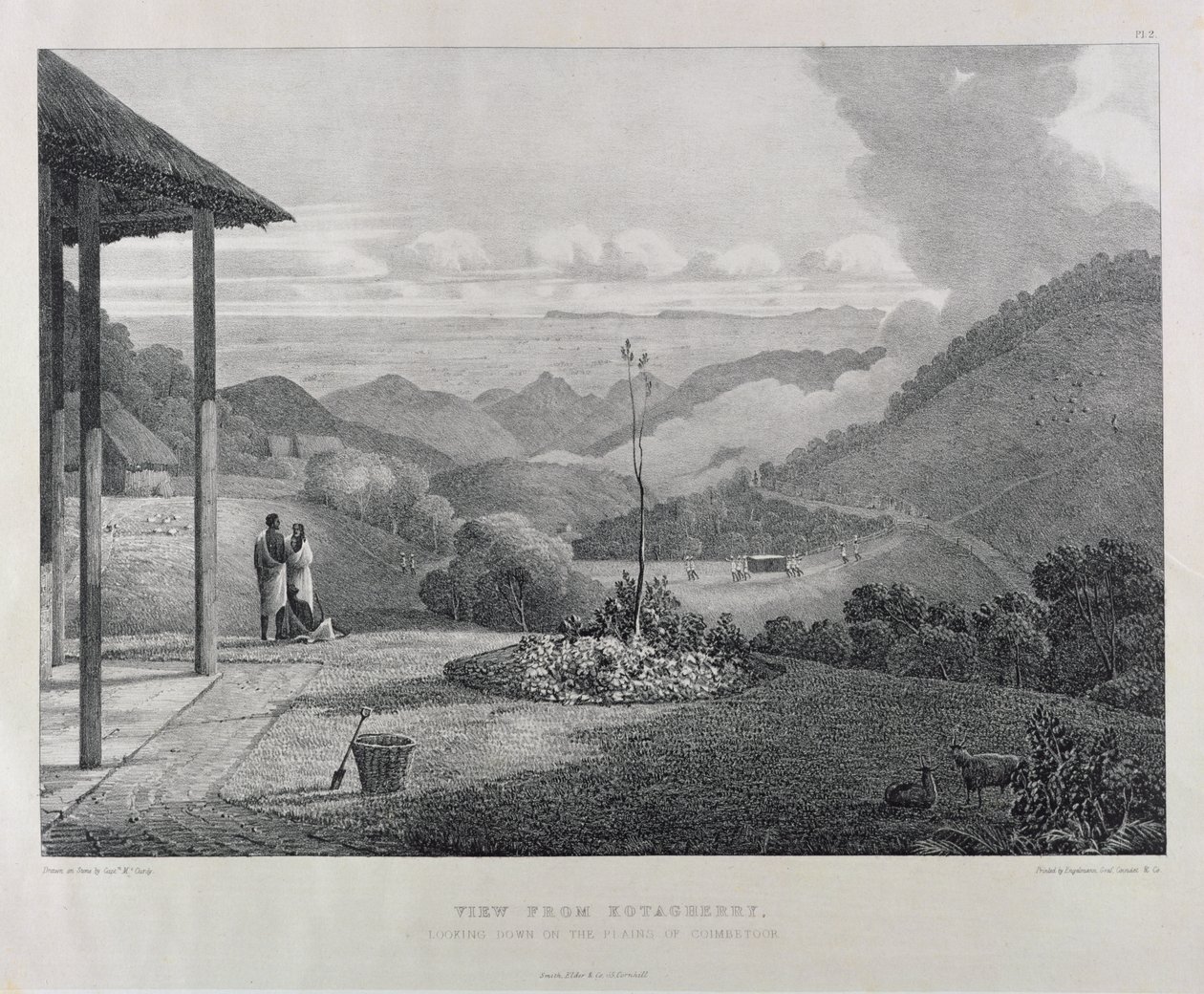 Vista desde Kotagherry mirando hacia las llanuras de Coimbetoor, lámina 2 de 