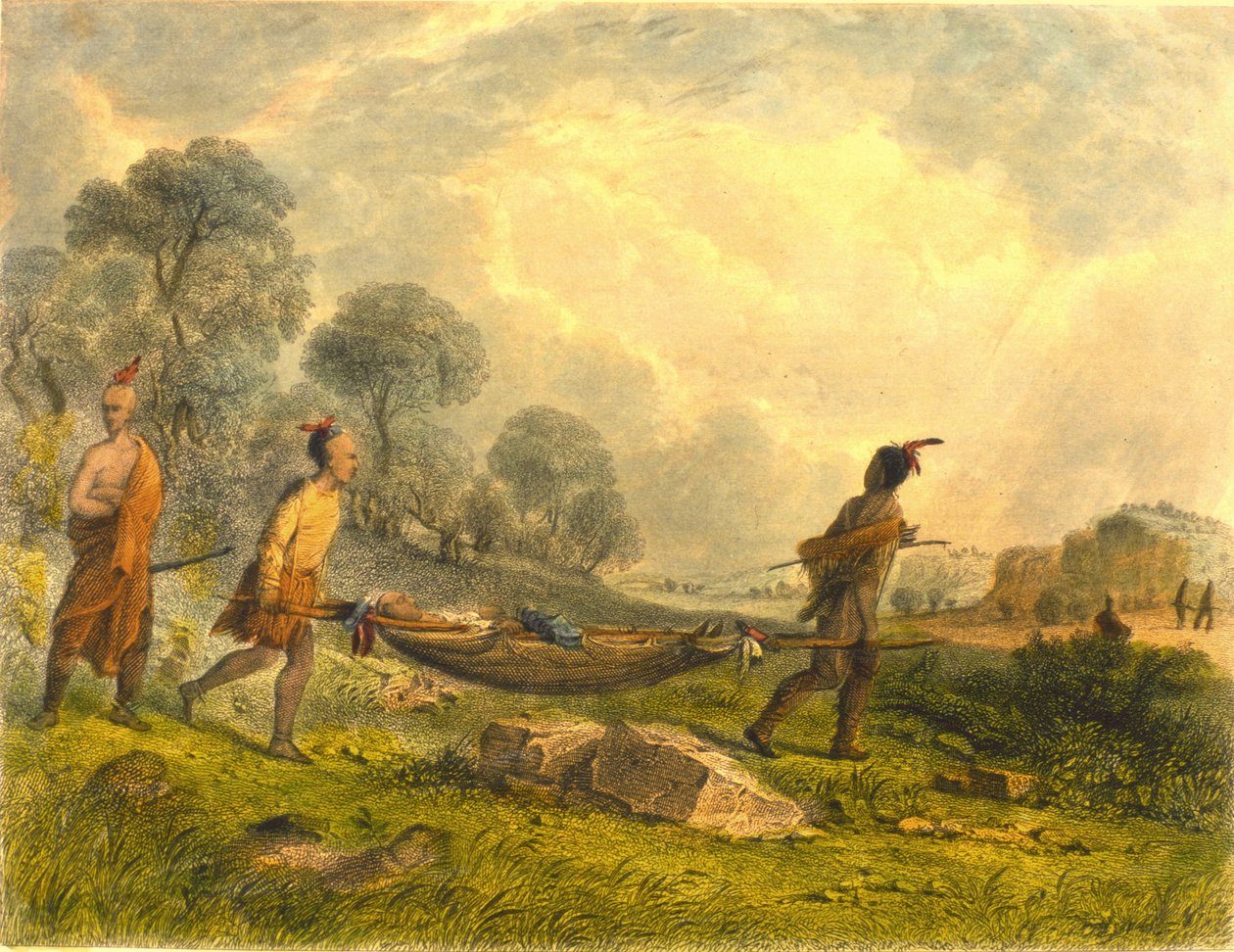 Transportando a los heridos, 1853 de Captain Seth Eastman