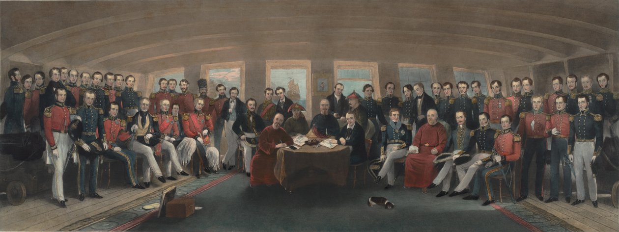 La firma y sellado del Tratado de Nankín de Captain John Platt