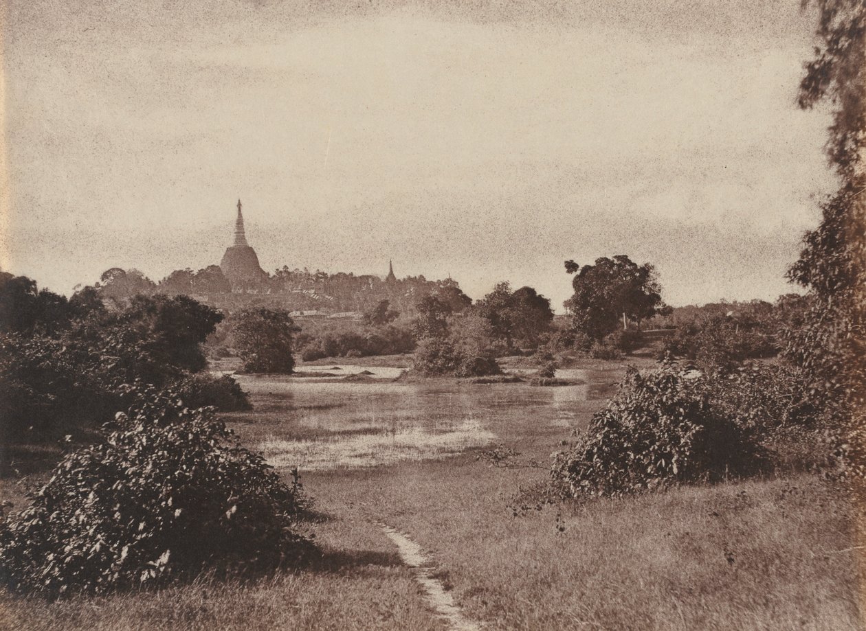 Rangún. Vista cerca del lago, 1855 de Captain Linnaeus Tripe