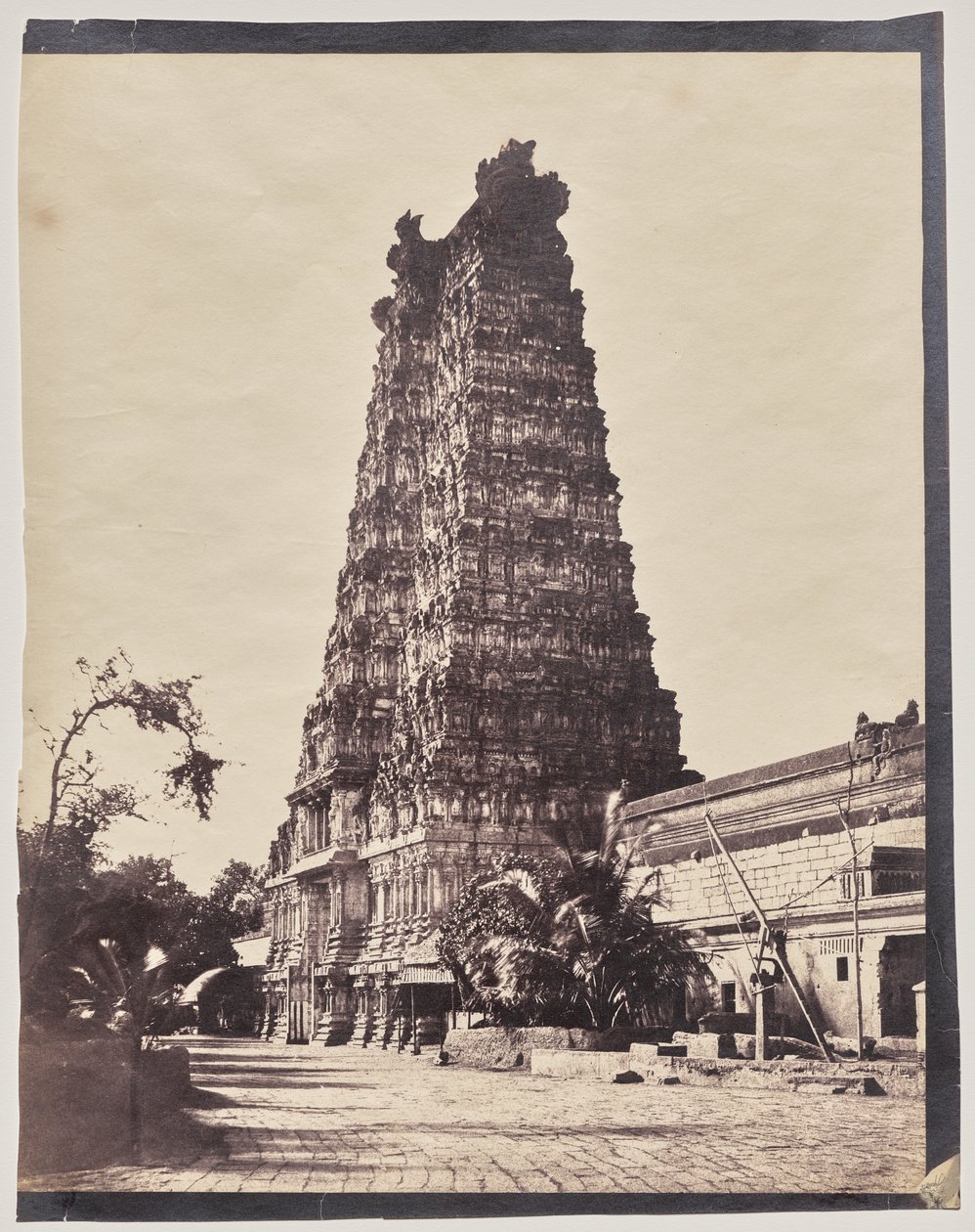 Entrada occidental (Gopuram) del templo Meenakshi Sundareshwar, Madurai de Captain Linnaeus Tripe