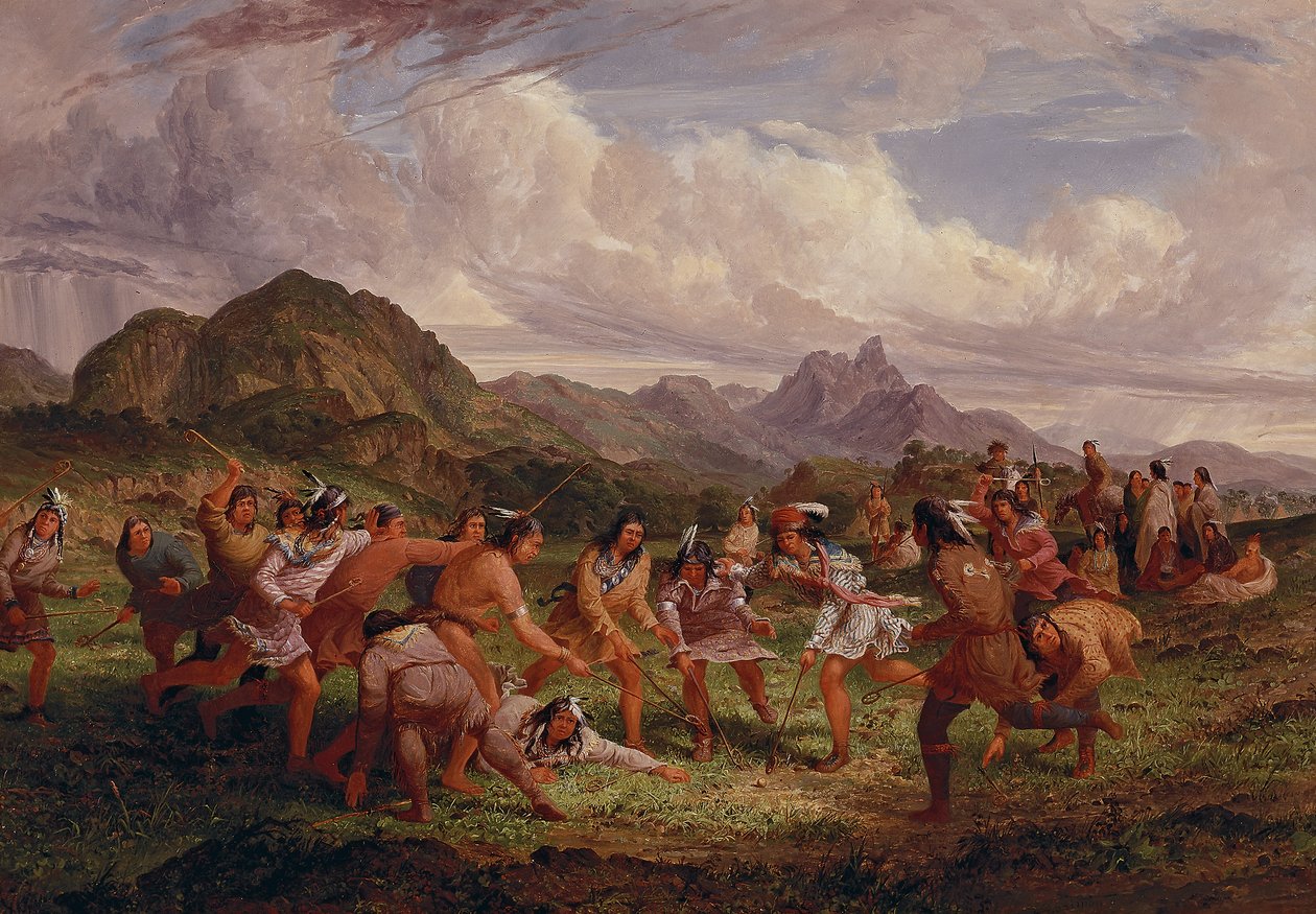 Juego de pelota entre los indios Sioux, 1851 de Captain Seth Eastman