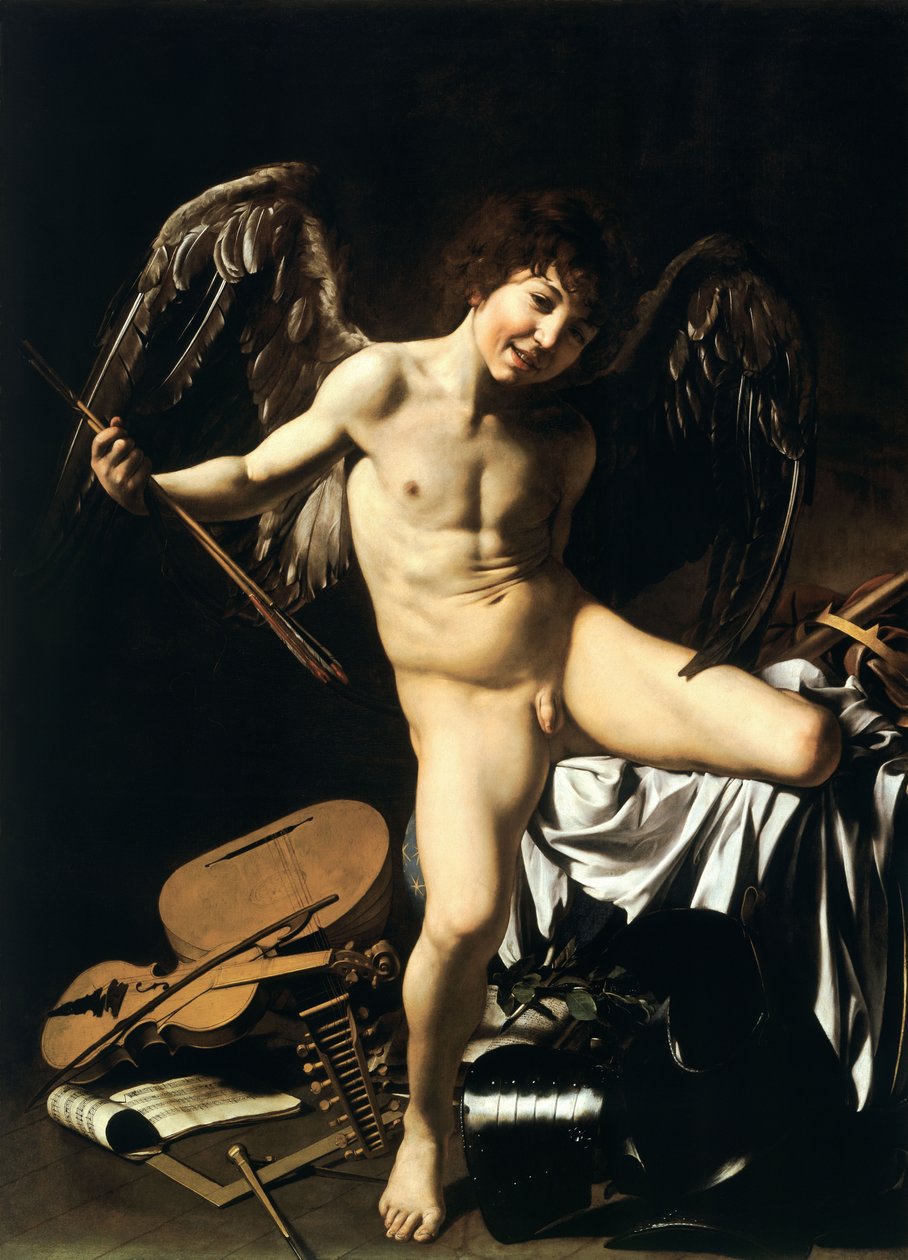 Alemán: Amor als Sieger Amor Vincit Omnia de Caravaggio