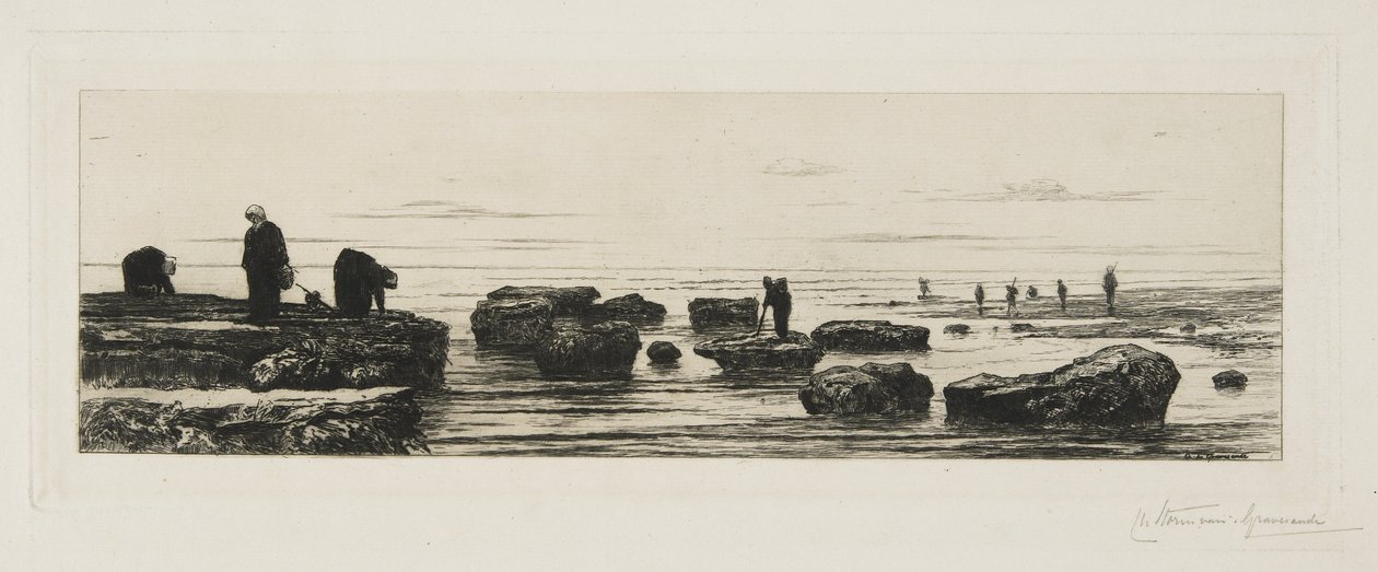 Los Recolectores de Algas en Veules, c. 1885 de Carel Nicolaas Storm van 