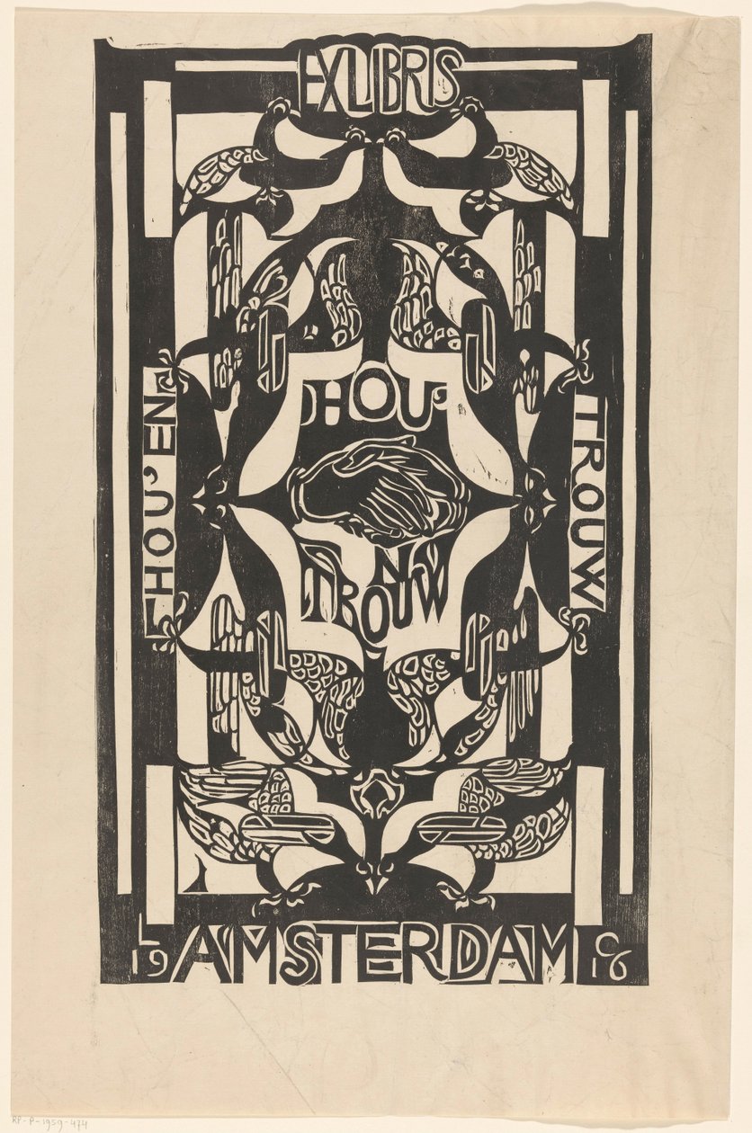 Ex libris de la asociación Hou