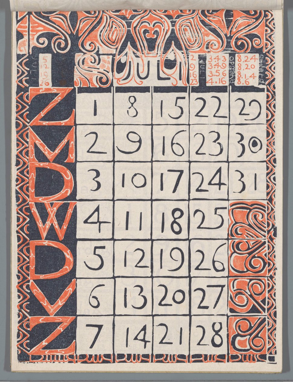 Kalenderblatt Juli 1900 de Carel Adolph Lion Cachet