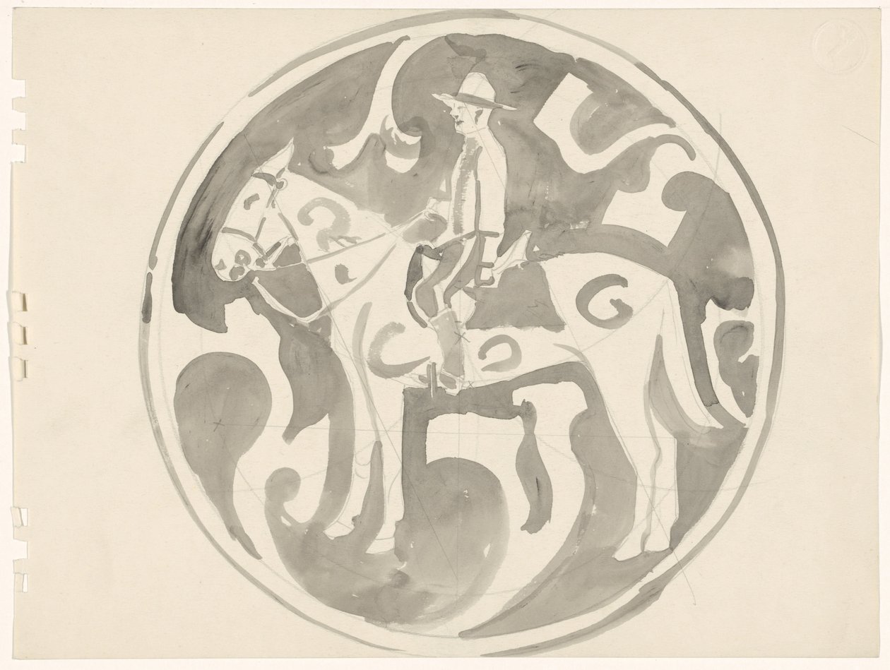 Diseño de un cartel con un policía montada canadiense de Carel Adolph Lion Cachet