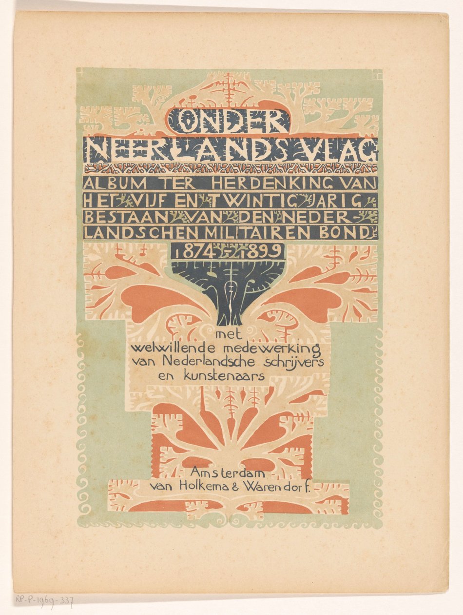 Titelblatt für: Unter niederländischer Flagge, 1899 de Carel Adolph Lion Cachet
