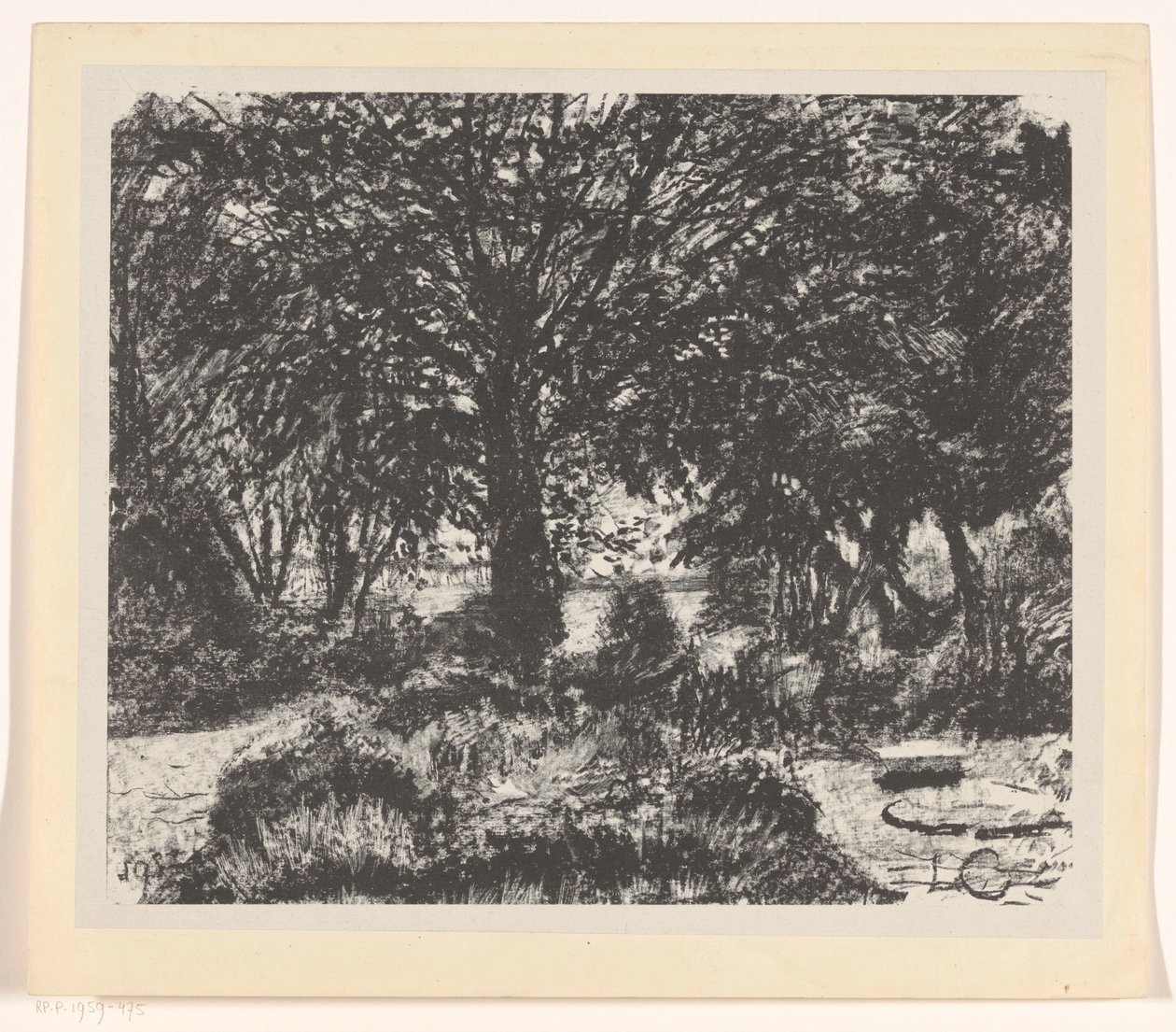 Jardín con un gran árbol de Carel Adolph Lion Cachet