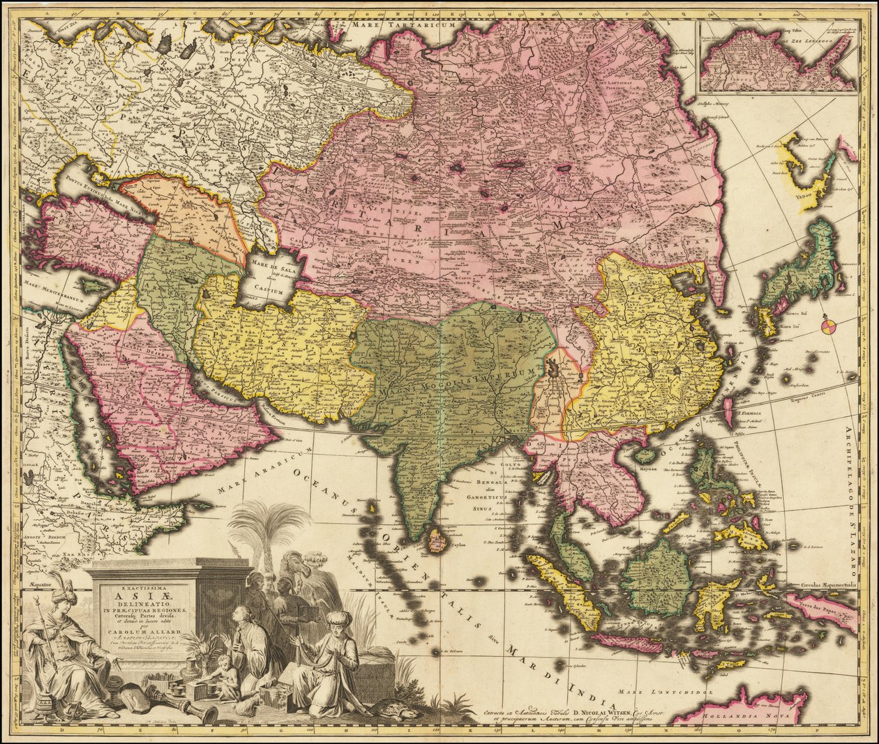 Mapa de Asia de 1695 por Carolus Allard de Carel Allard