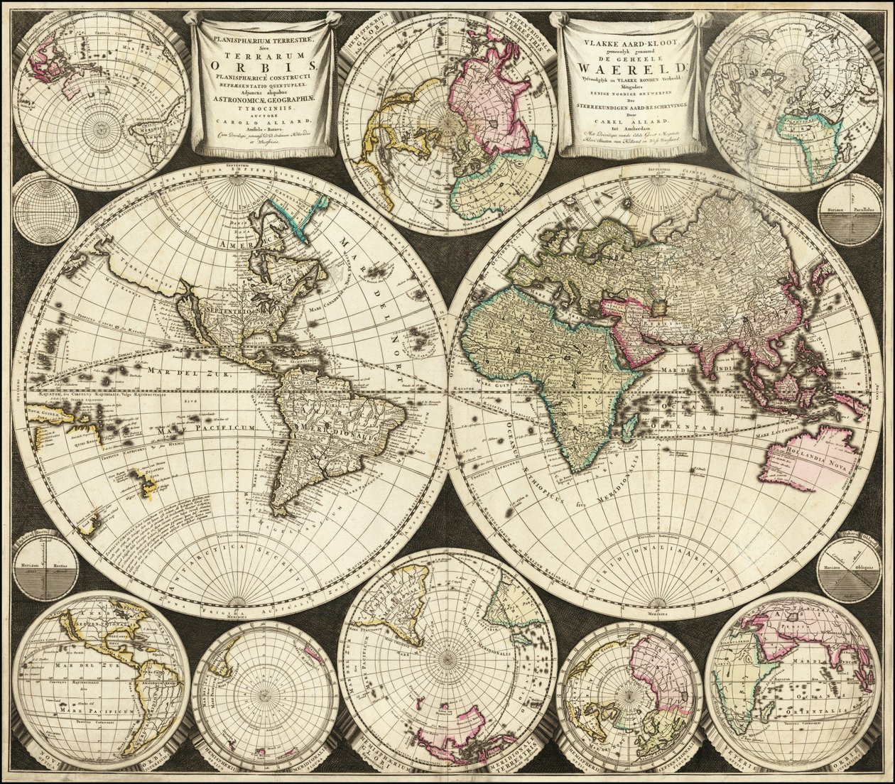 Mapa del mundo de 1696 por Carolus Allard de Carel Allard