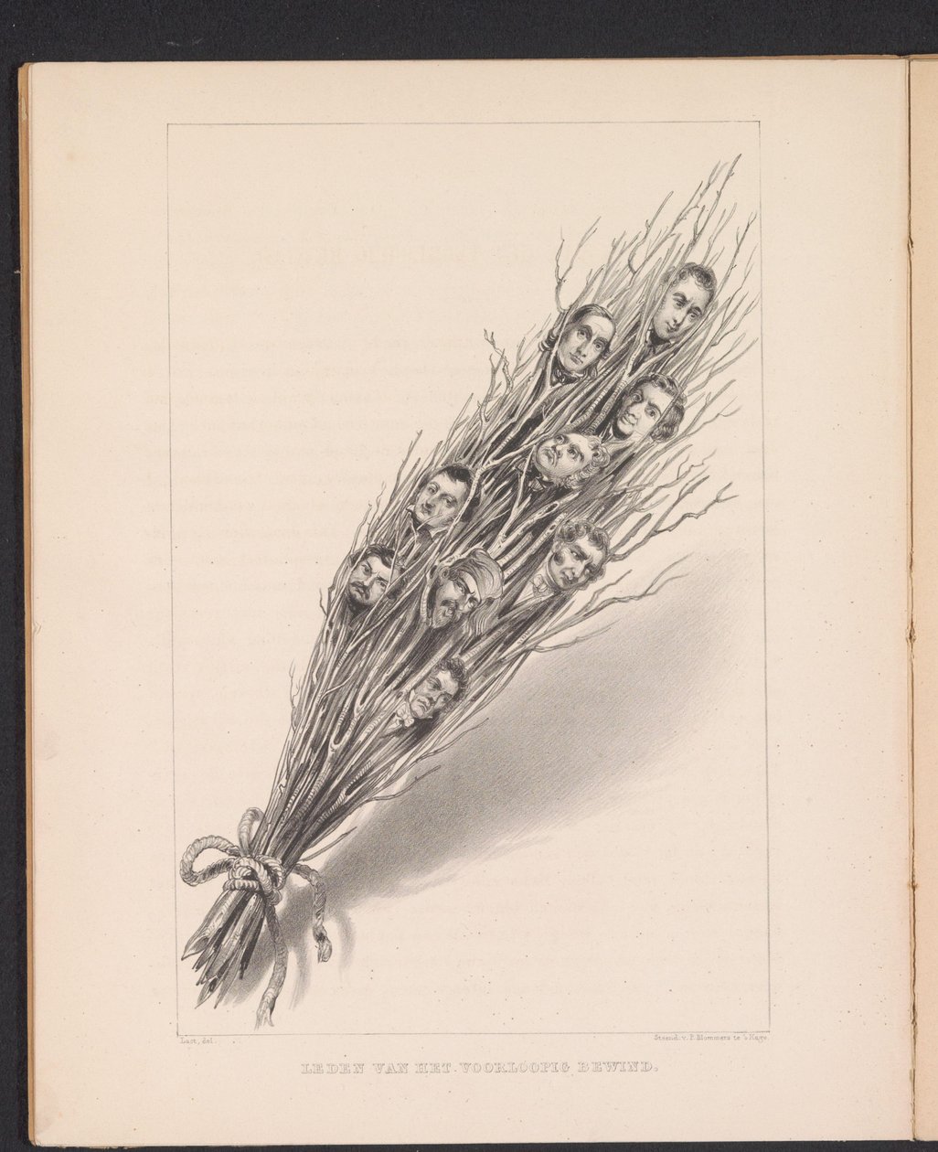 Azote con cabezas de los miembros del Gobierno Provisional Francés, 1848 Miembros del gobierno provisional (título sobre objeto) de Carel Christiaan Antony Last