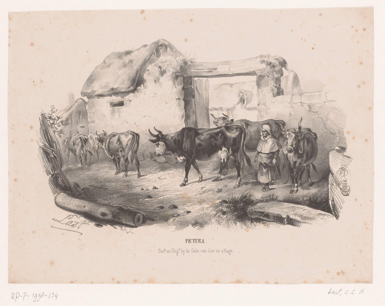Rebaño de vacas con pastora
Pictura (título de la serie en el objeto) de Carel Christiaan Antony Last