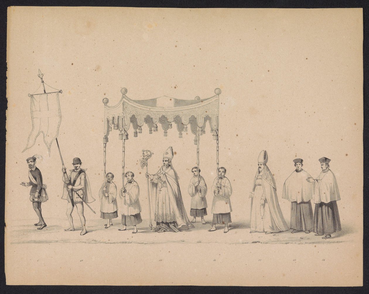 Mascarada de los estudiantes de Utrecht, 1846 (lámina 10) Representación de la procesión disfrazada, que representa la procesión de Felipe II, Príncipe de España, en Utrecht, el 3 de octubre de 1549, celebrada el 17 de junio de 1846, por S.S. Estudiantes d de Carel Christiaan Antony Last