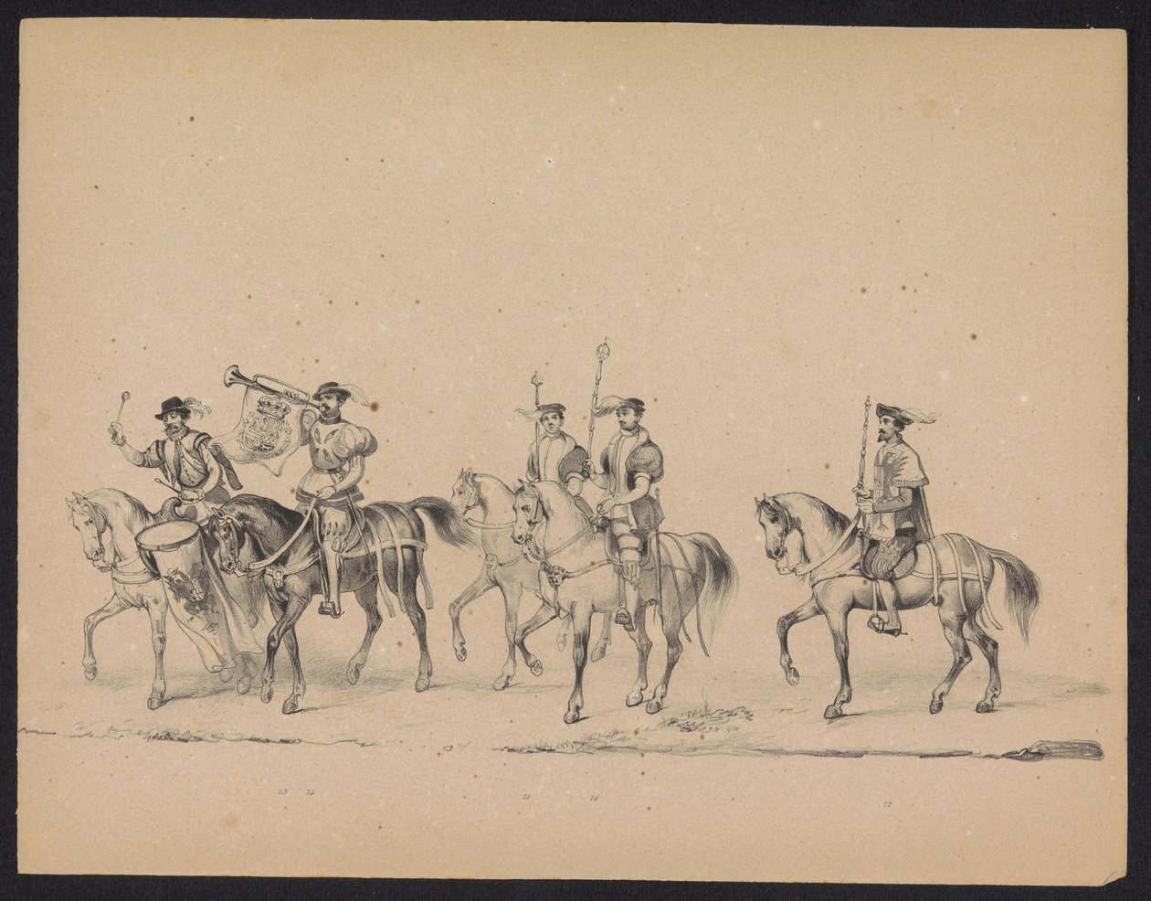 Mascarada de los estudiantes de Utrecht, 1846 (lámina 13) Representación de la procesión disfrazada, que representa la procesión de Felipe II, Príncipe de España, en Utrecht, el 3 de octubre de 1549, celebrada el 17 de junio de 1846, por S.S. Estudiantes d de Carel Christiaan Antony Last