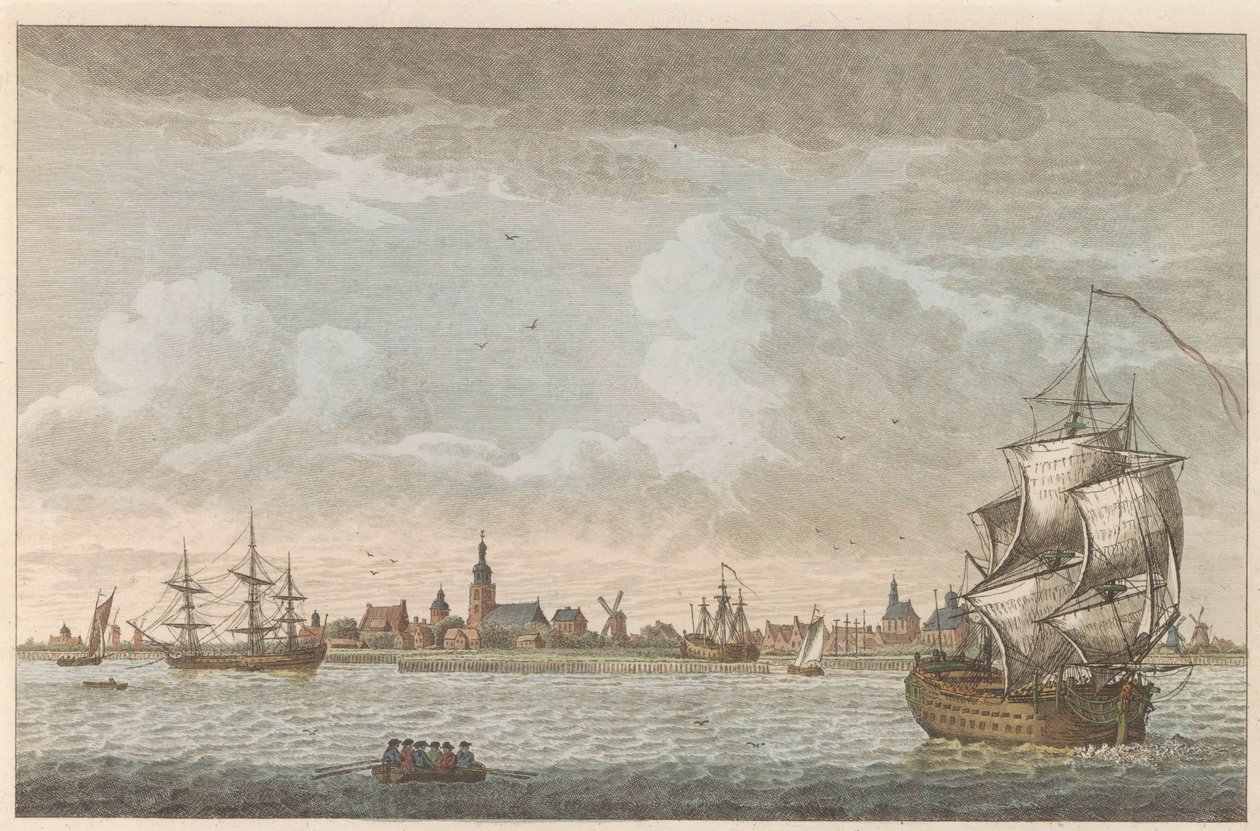 Vista de Hoorn, hacia 1790 Vista de la ciudad de Hoorn / Vue dela Ville de Horn, situee sur le bord du Zuiderzee (título sobre el objeto) de Carel Frederik Bendorp (I)