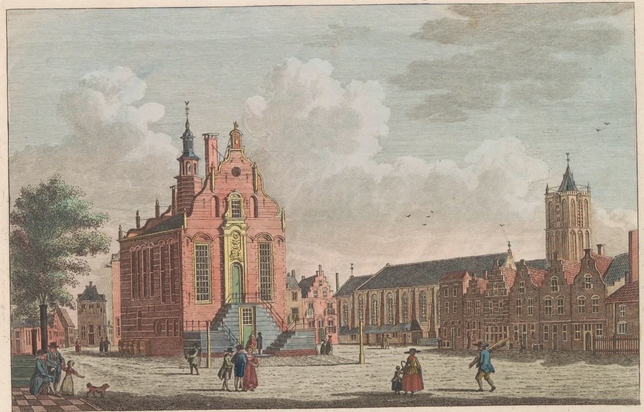 Mercado y ayuntamiento de Schiedam, hacia 1790 The Market and City Hall in Schiedam / Marché et hotel de ville à Schiedam (título sobre el objeto) de Carel Frederik Bendorp (I)