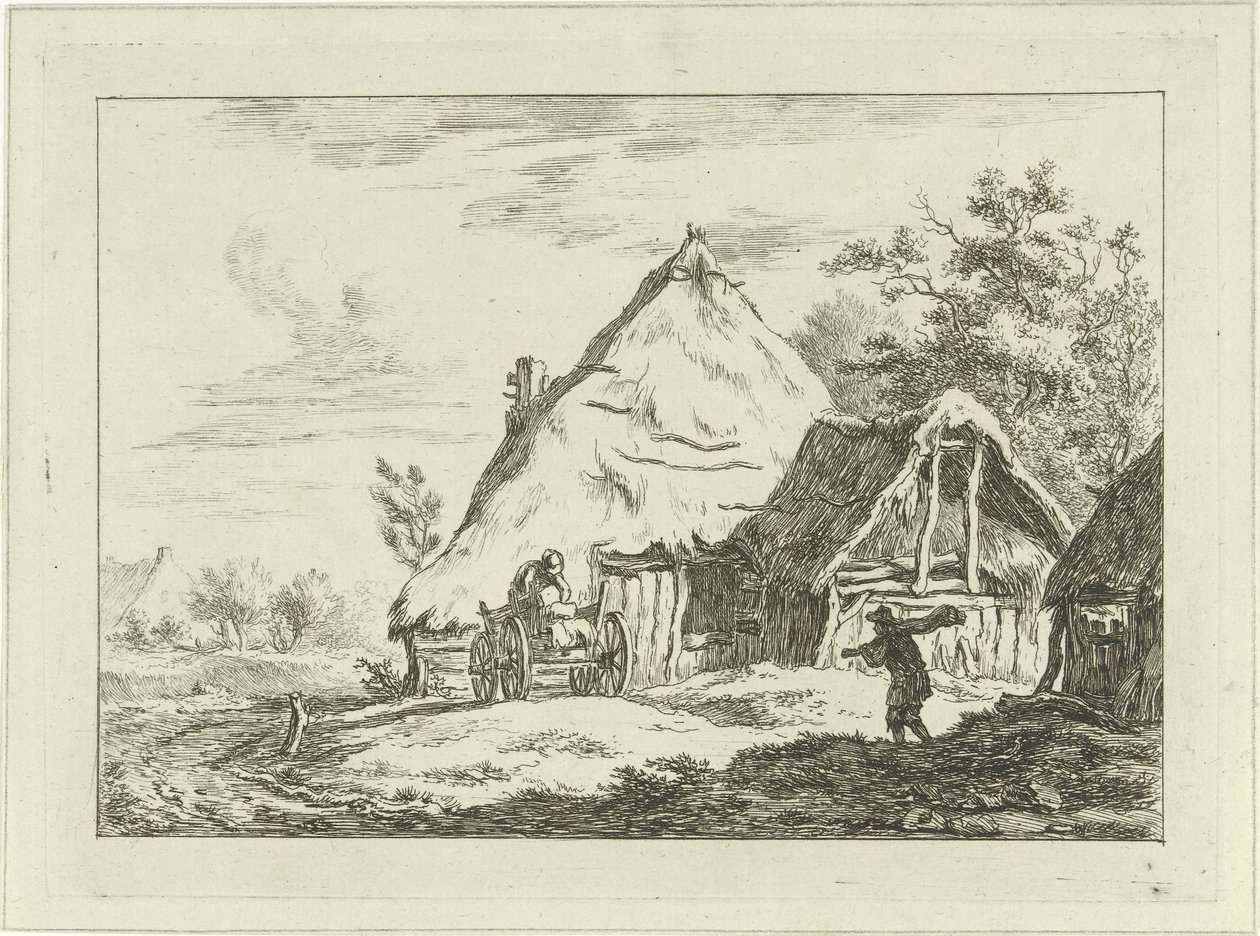 carro para una granja Paisajes (1-6) (título de la serie) de Carel Lodewijk Hansen