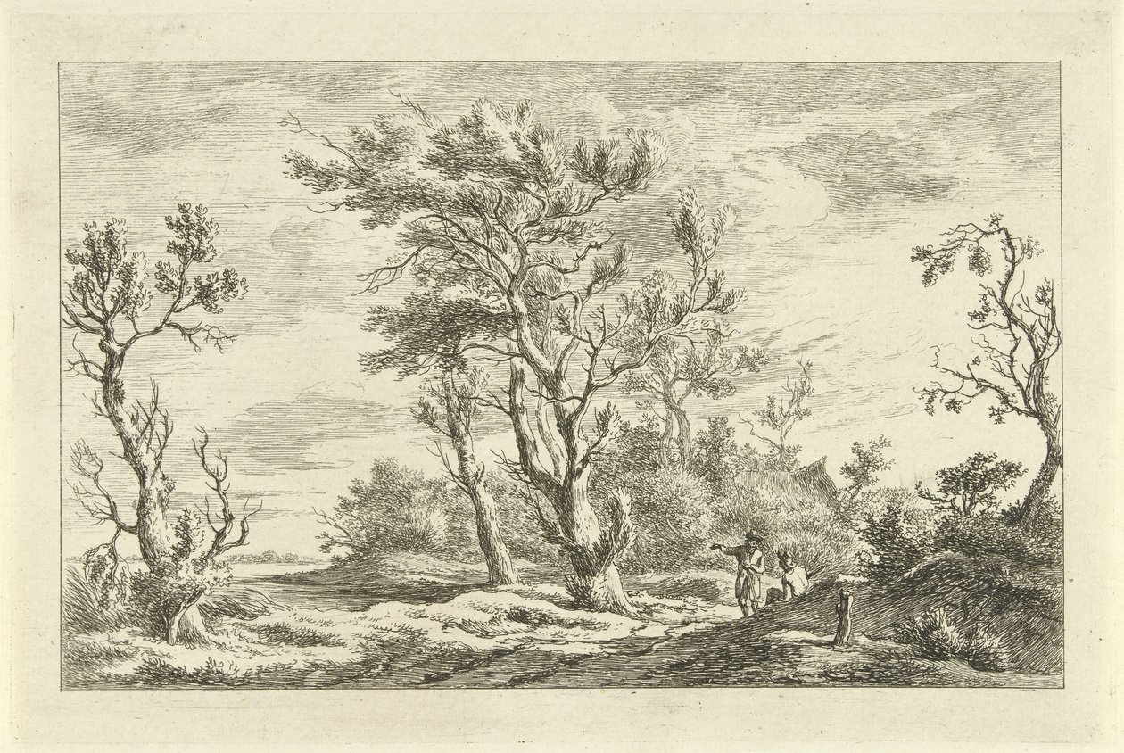 Viajeros en un paisaje Paisajes (A-F) (título de la serie) de Carel Lodewijk Hansen