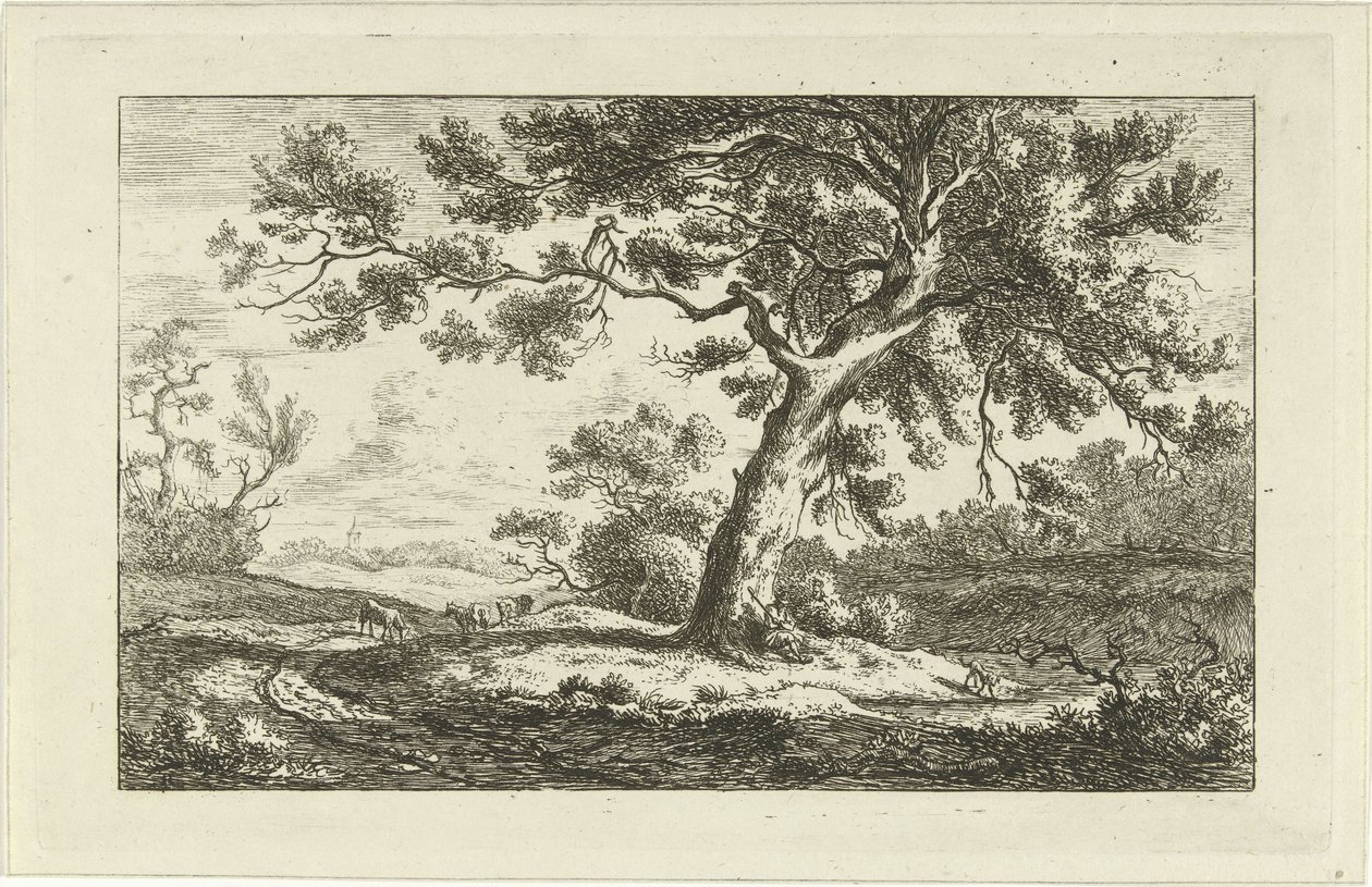 pastor descansando Paisajes (a-f) (título de la serie) de Carel Lodewijk Hansen