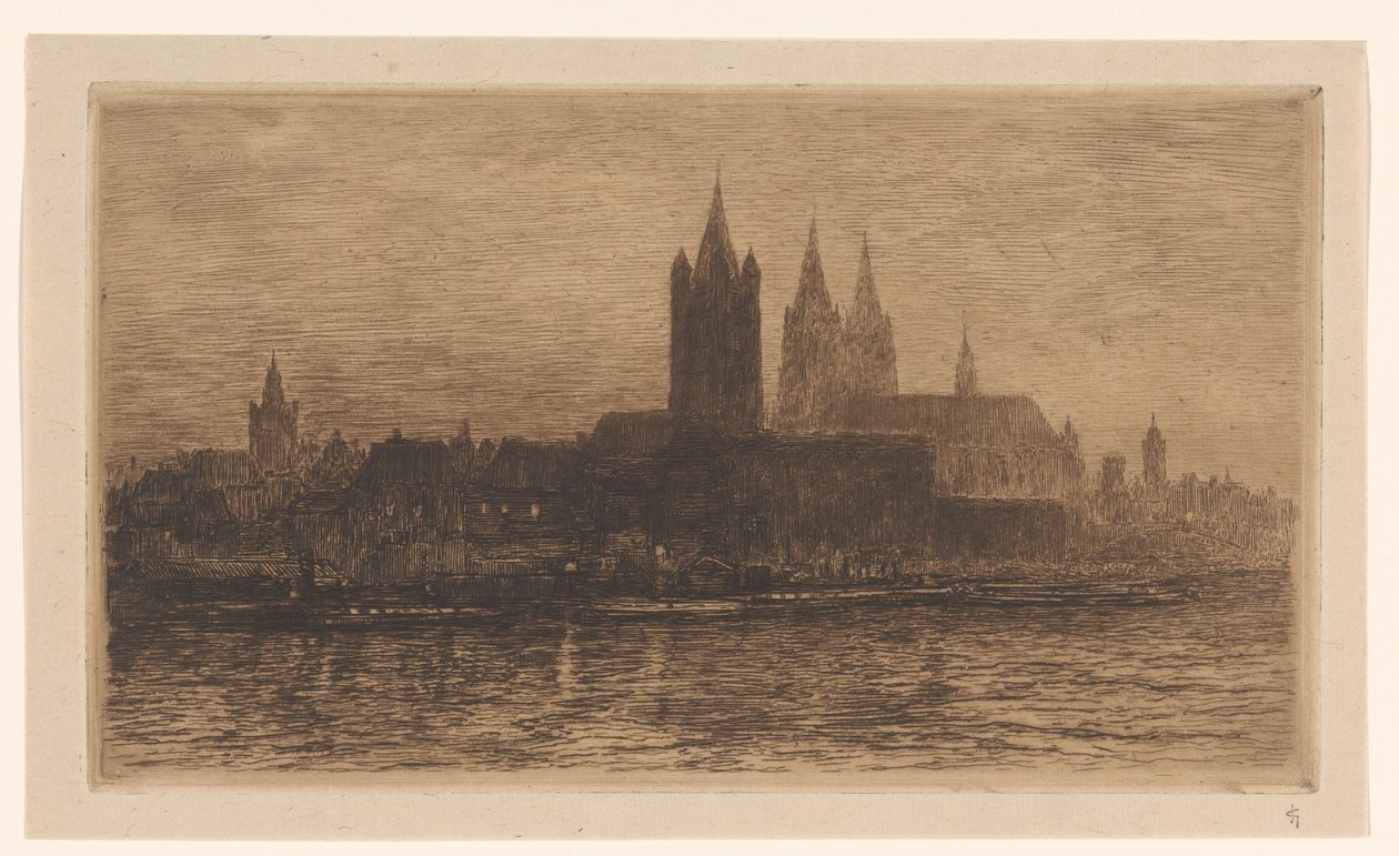 Vista de Colonia de noche de Carel Nicolaas Storm van 