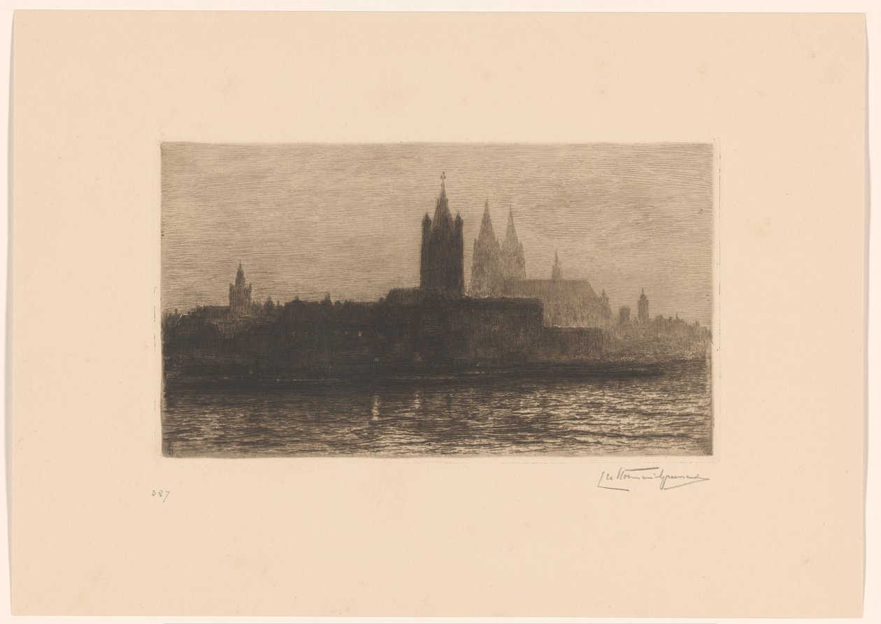Vista nocturna de Colonia de Carel Nicolaas Storm van 