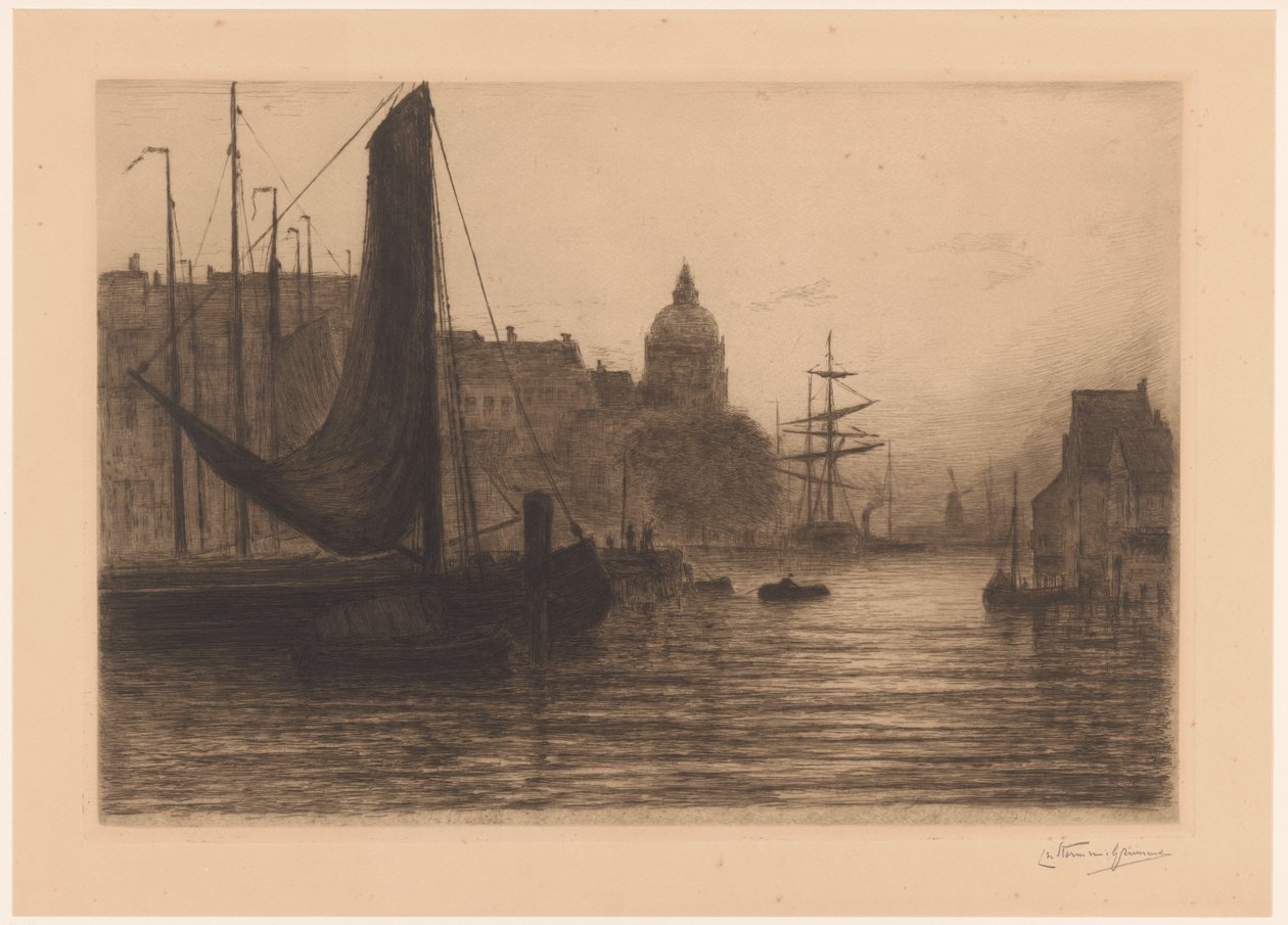 Puerto de Dordrecht por la noche
Port a Dordrecht, soir (título original) de Carel Nicolaas Storm van 