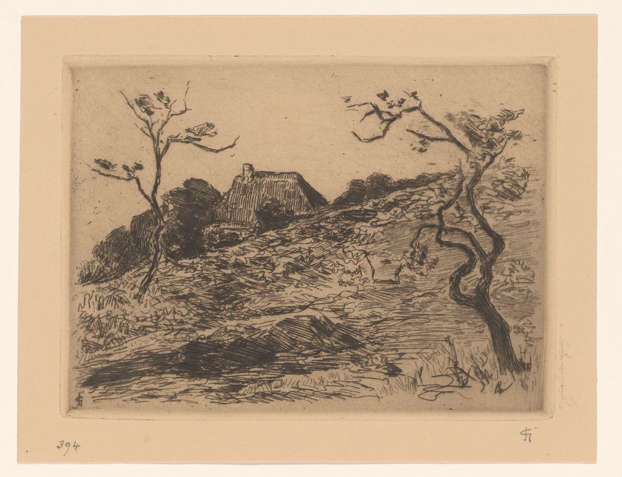 Casa detrás de una colina cerca de Materborn de Carel Nicolaas Storm van 