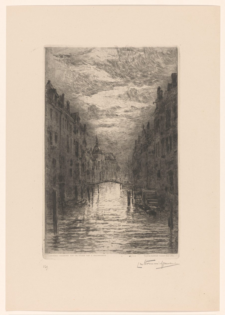 Canal en Dordrecht por la noche Dordrecht. Canal, effet de soir (título original) de Carel Nicolaas Storm van 