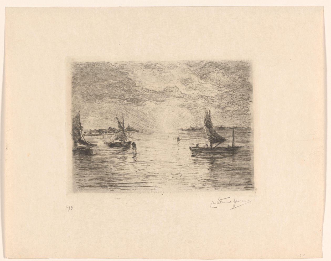 Laguna al atardecer de Carel Nicolaas Storm van 