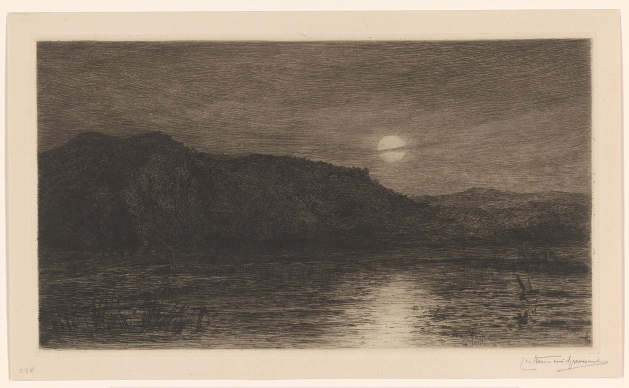 Paisaje a la luz de la luna en Villa Caprera de Carel Nicolaas Storm van 
