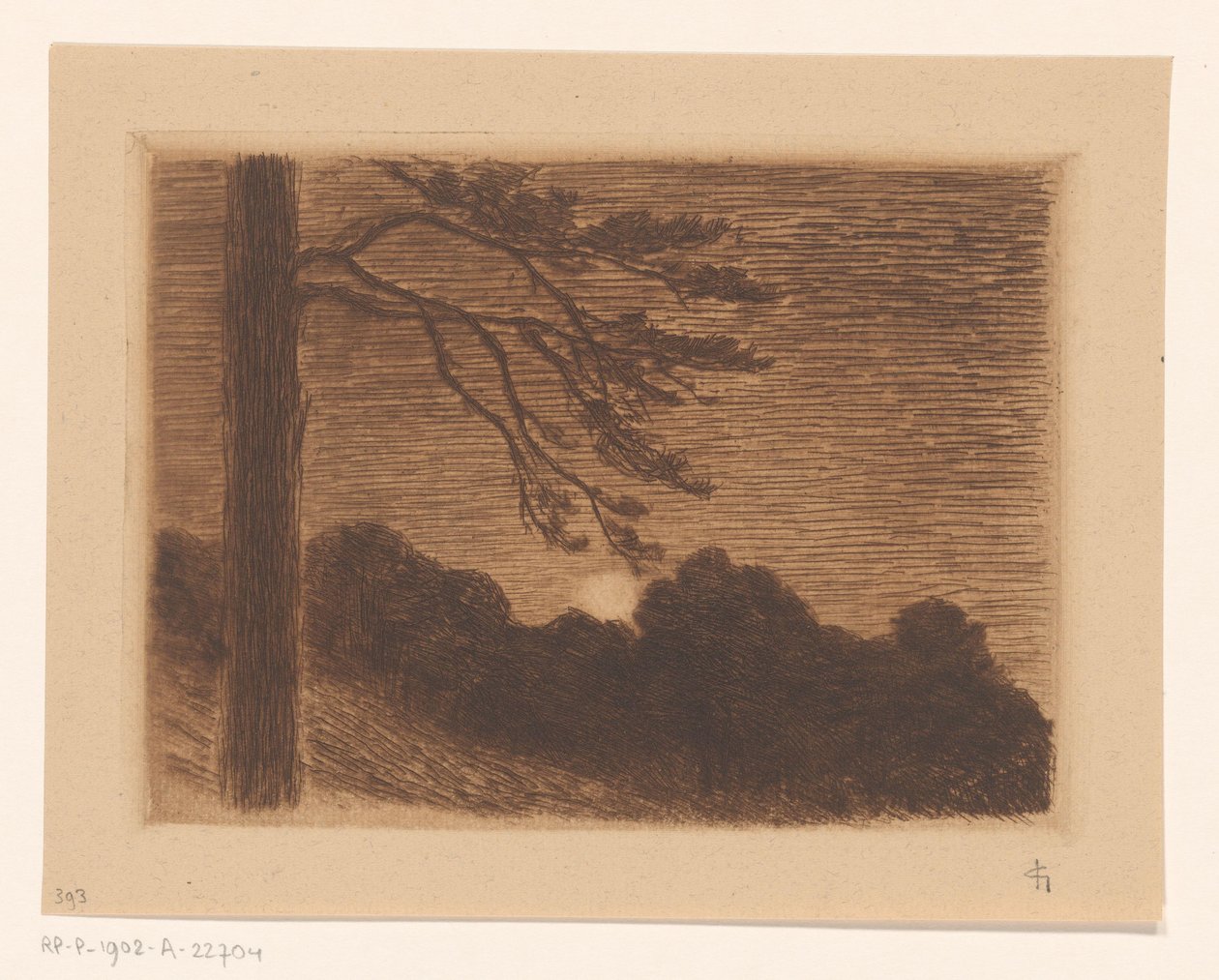 Paisaje con luna creciente de Carel Nicolaas Storm van 