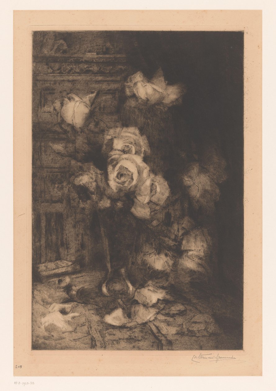Jarrón con rosas sobre la mesa
Fleurs (título original) de Carel Nicolaas Storm van 