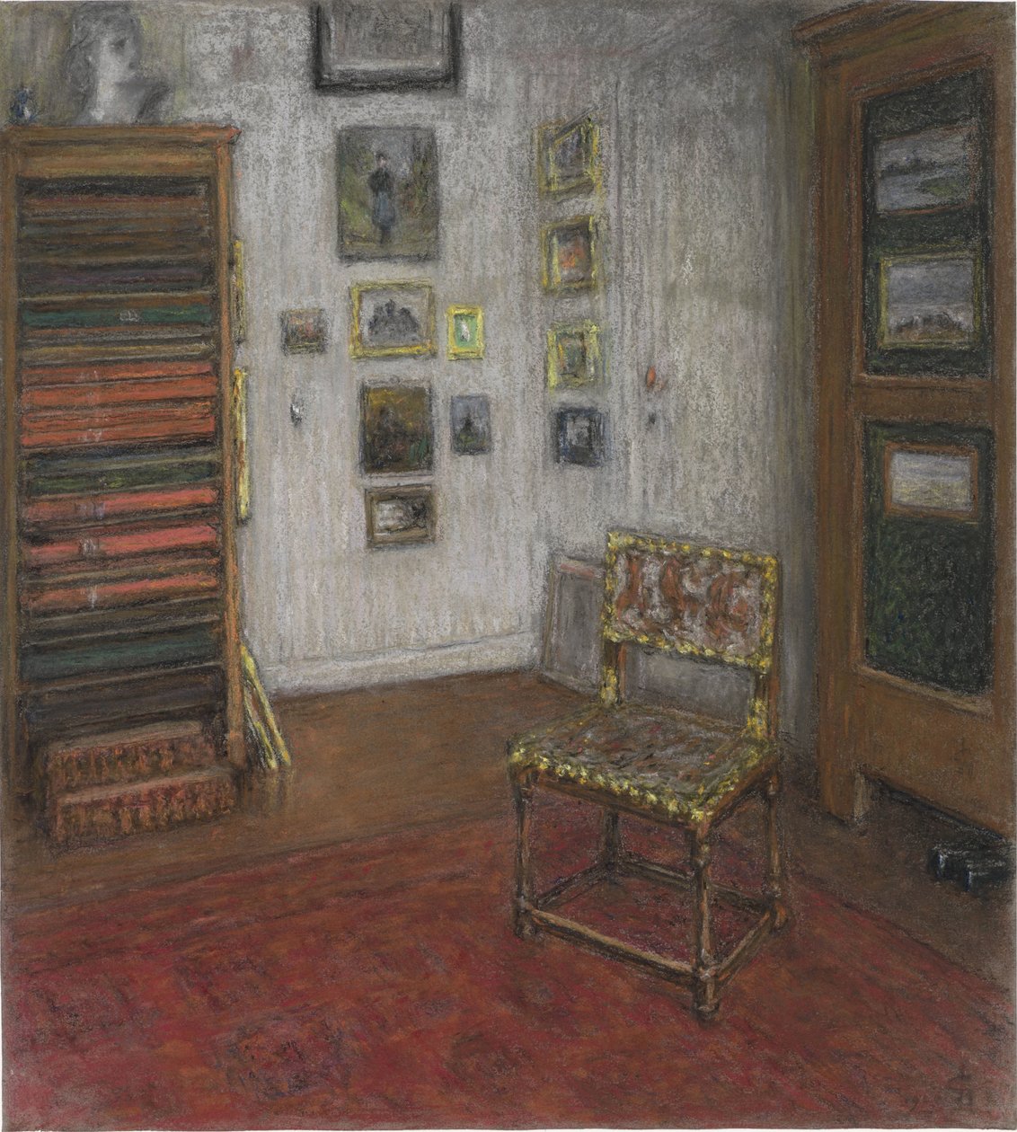 Rincón de estudio con silla y armario de arte, La Haya, Nieuwe Schoolstraat 28 de Carel Nicolaas Storm van 