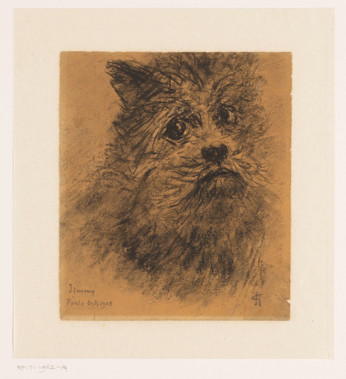Estudio de retrato del perro Jimmy de Carel Nicolaas Storm van 