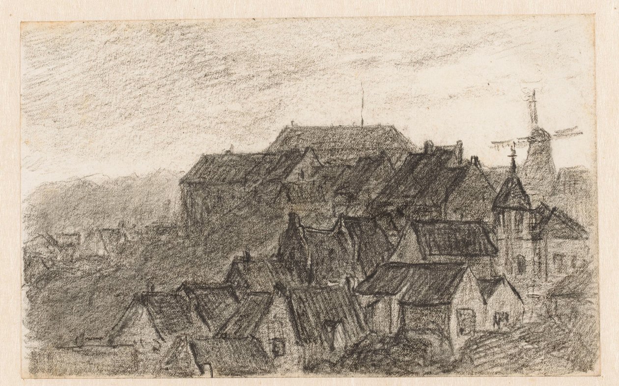 Vista de la ciudad de Kleve con el molino de Carel Nicolaas Storm van 