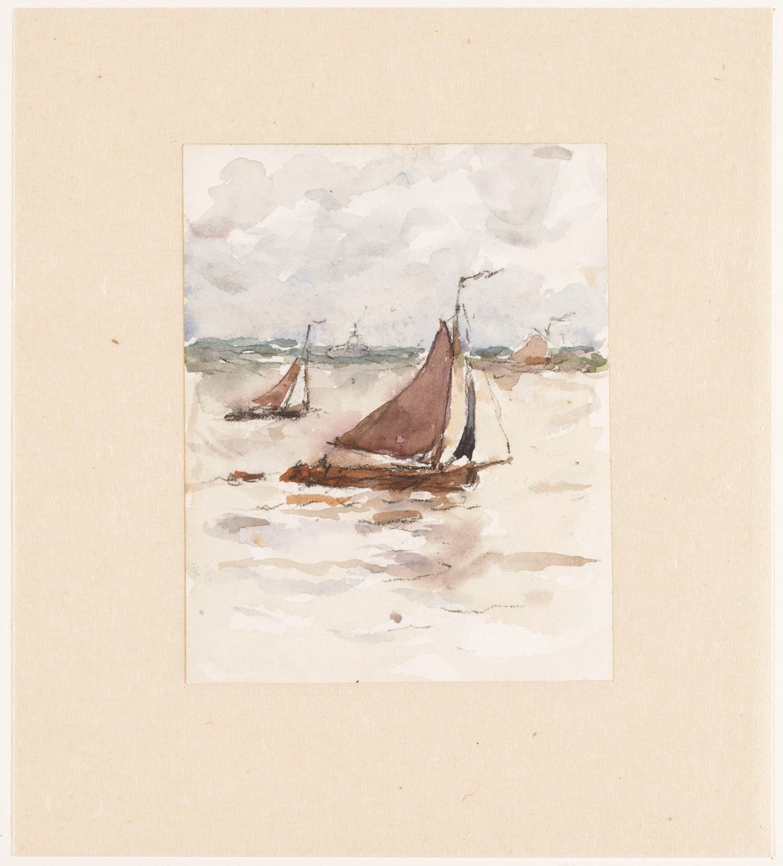 Barcos de pesca a vela en el Escalda de Carel Nicolaas Storm van 