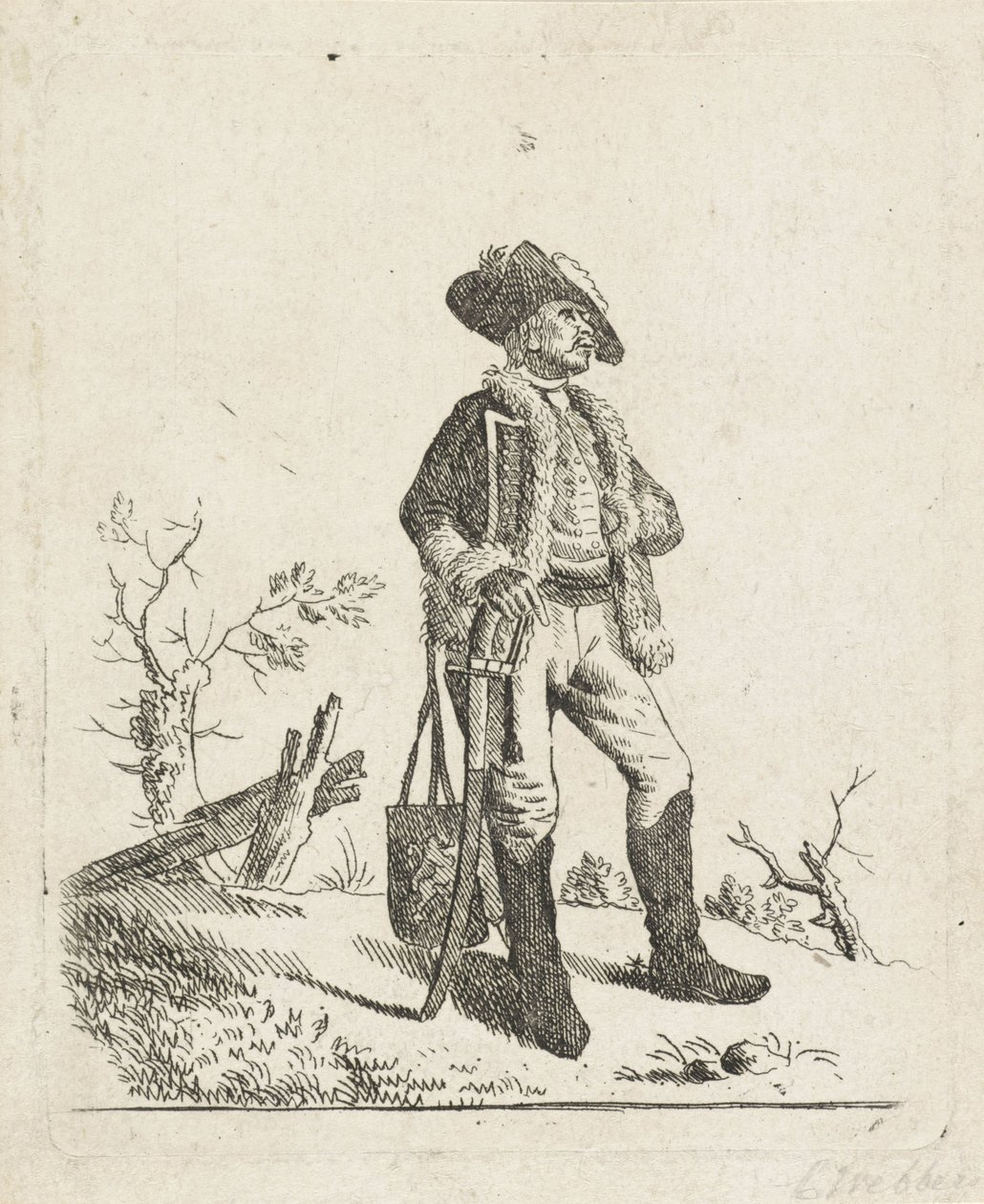 paisaje con un soldado de Carel Webbers