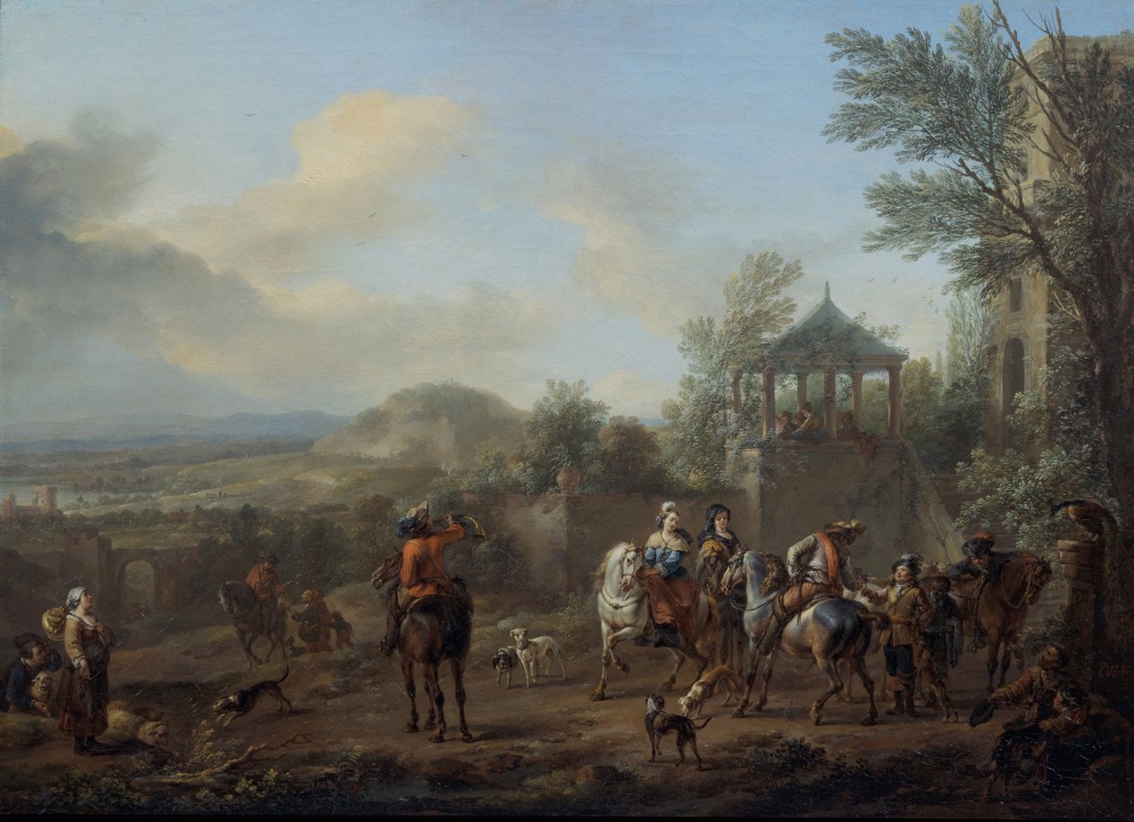 Salida de caza de Carel van Falens or Valens