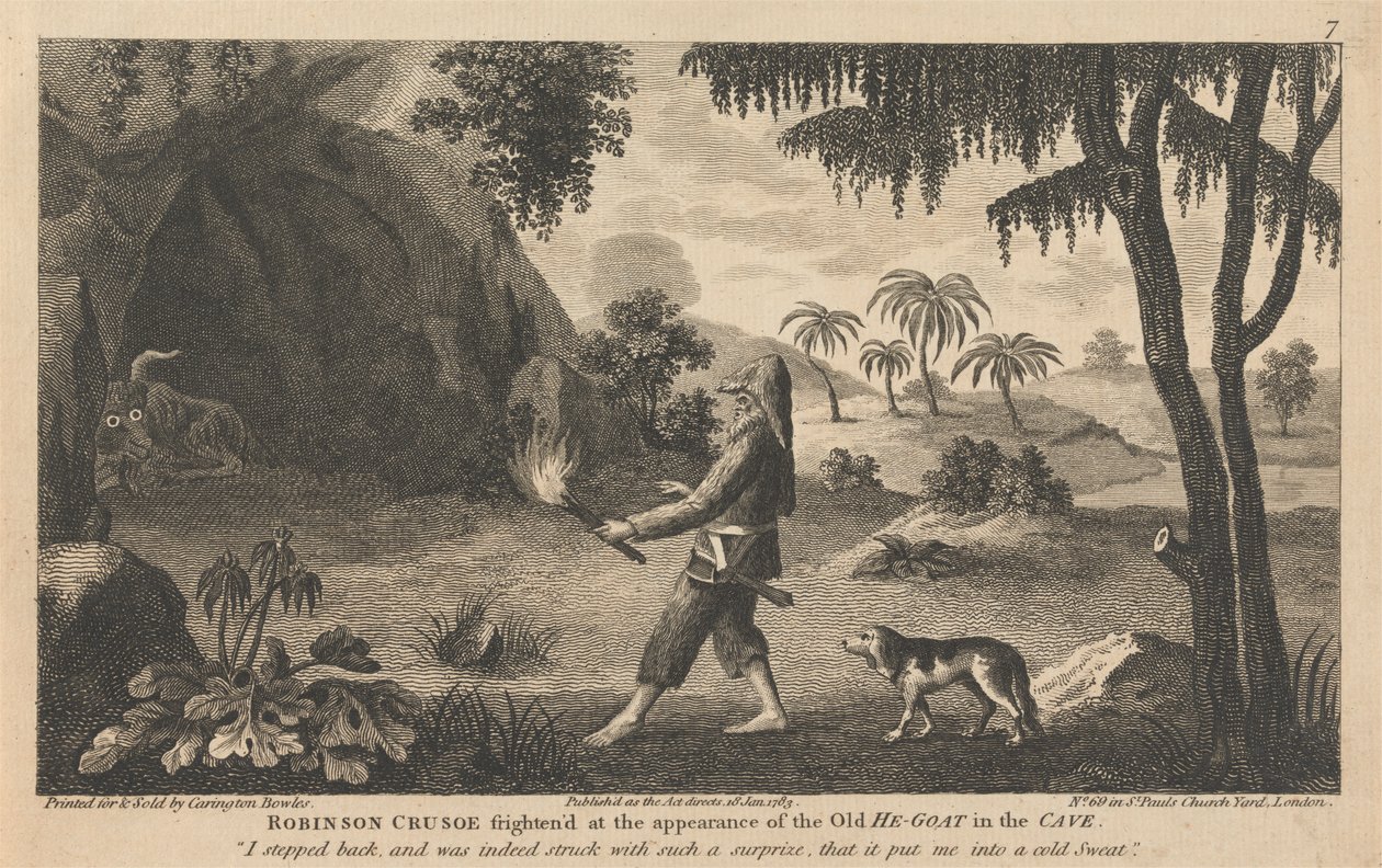 Doce ilustraciones de Robinson Crusoe de Carington Bowles