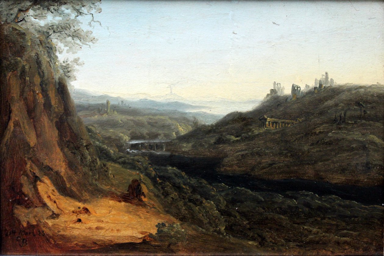 Escena de montaña fantástica de Carl Blechen