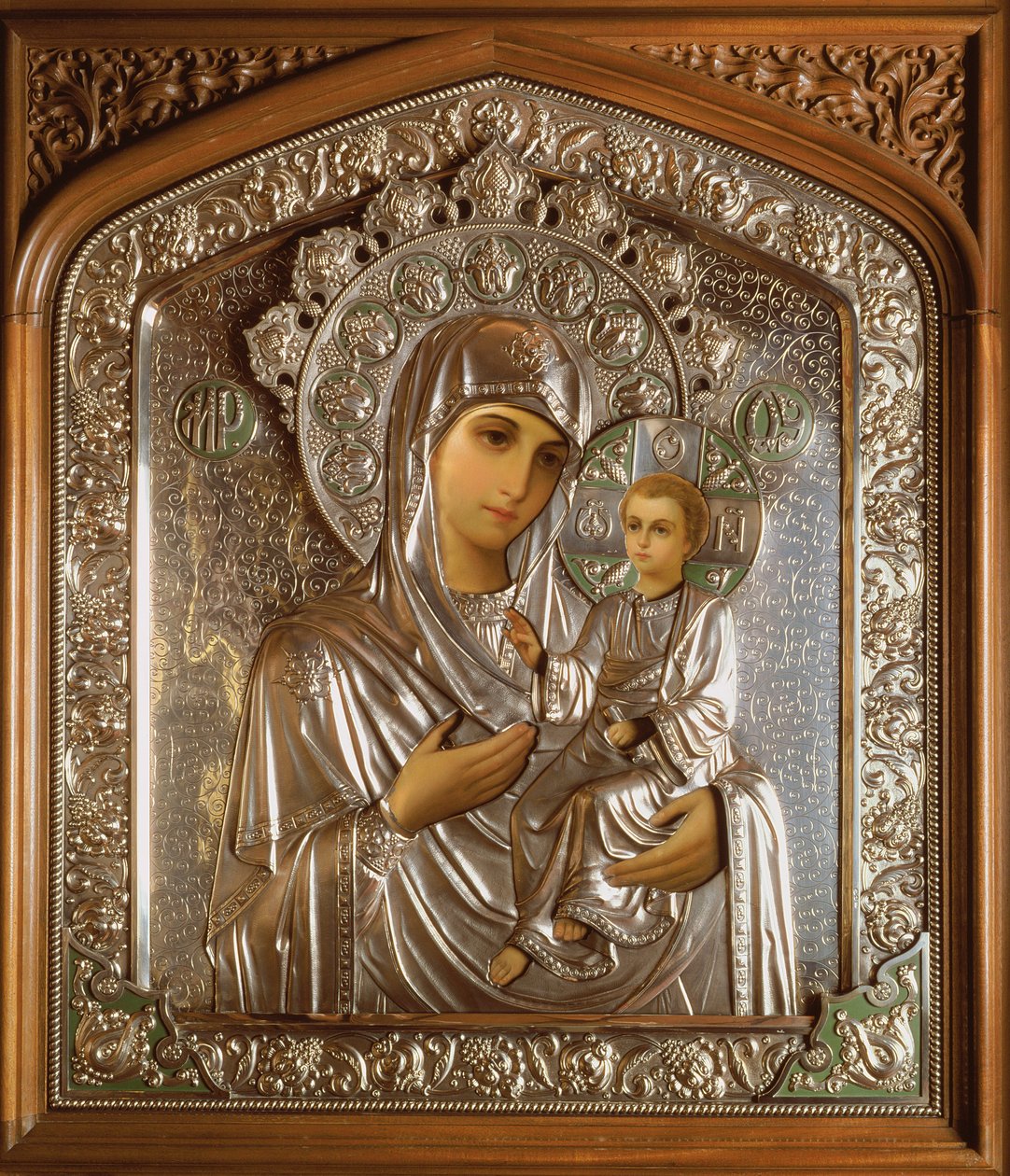 Icono de la Virgen Bendita y el Niño Jesús, 1908 de Carl Fabergé