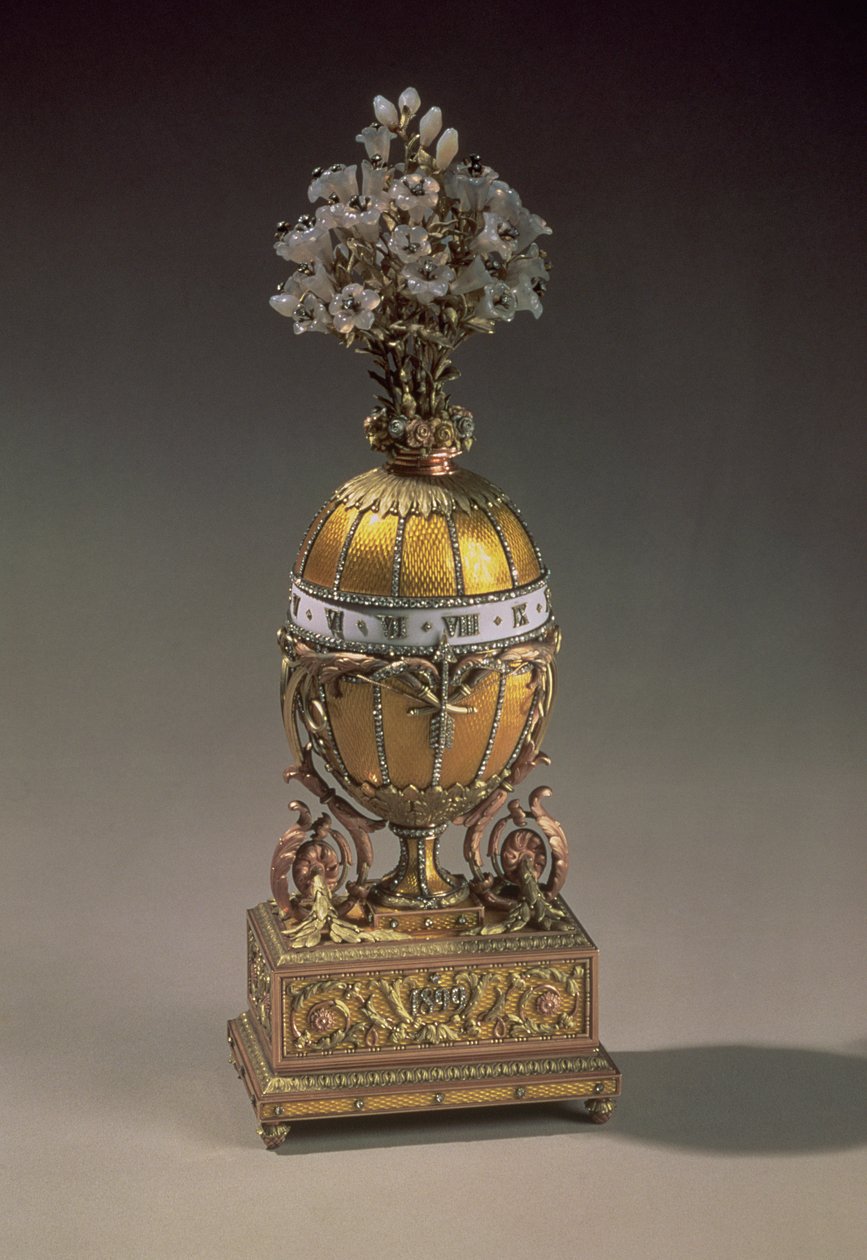 Huevo de Pascua en forma de jarrón con flores, 1899 de Carl Fabergé