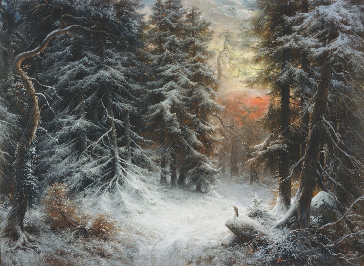 Escena de nieve en la Selva Negra, siglo XIX de Carl Friedrich Wilhelm Trautschold