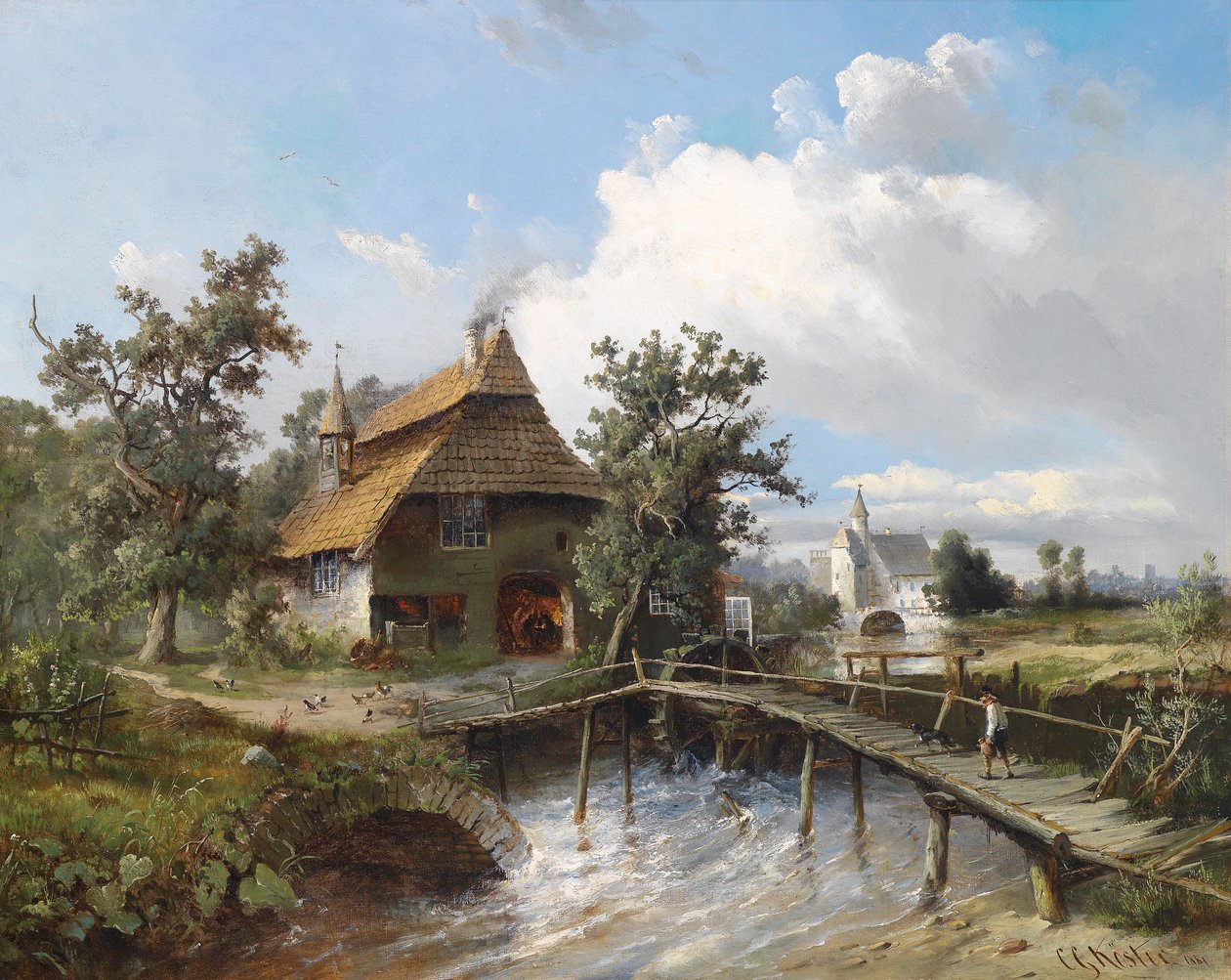 Herrería junto al arroyo de Carl Georg Köster