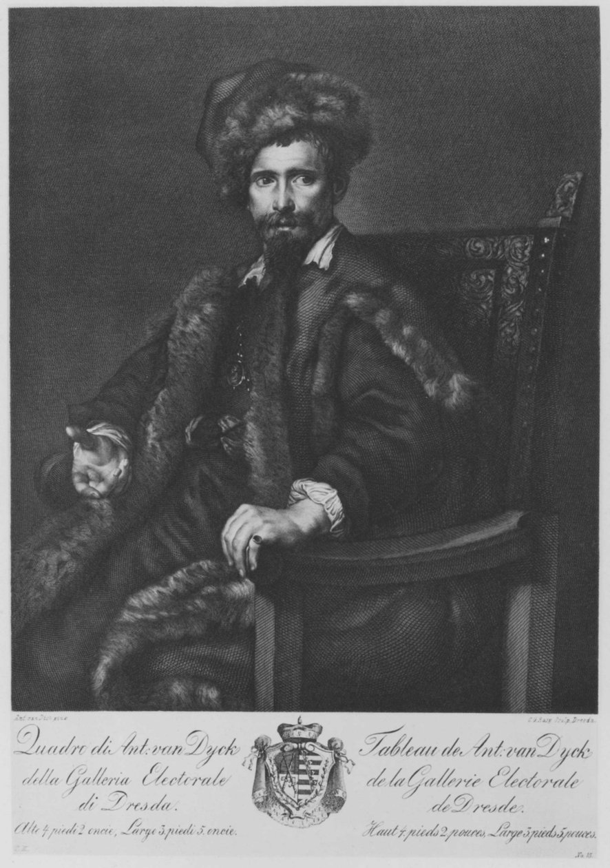 Retrato de un caballero con abrigo de piel (Príncipe Rhodokanakis-Giustiniani de Chios) de Carl Gottlieb Rasp