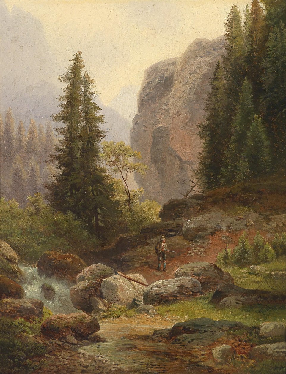 Un cazador en las altas montañas de Carl Hasch