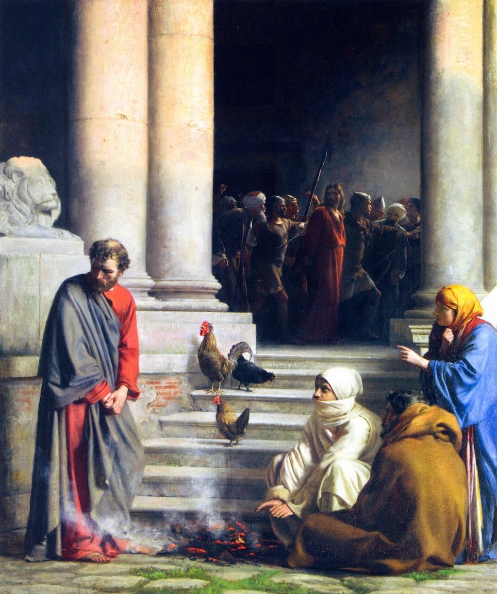 Negación de Jesús por Pedro de Carl Heinrich Bloch