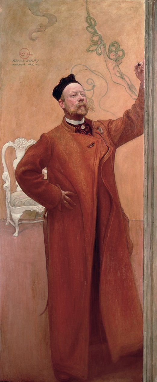 Frente al espejo: Autorretrato, 1900 de Carl Larsson