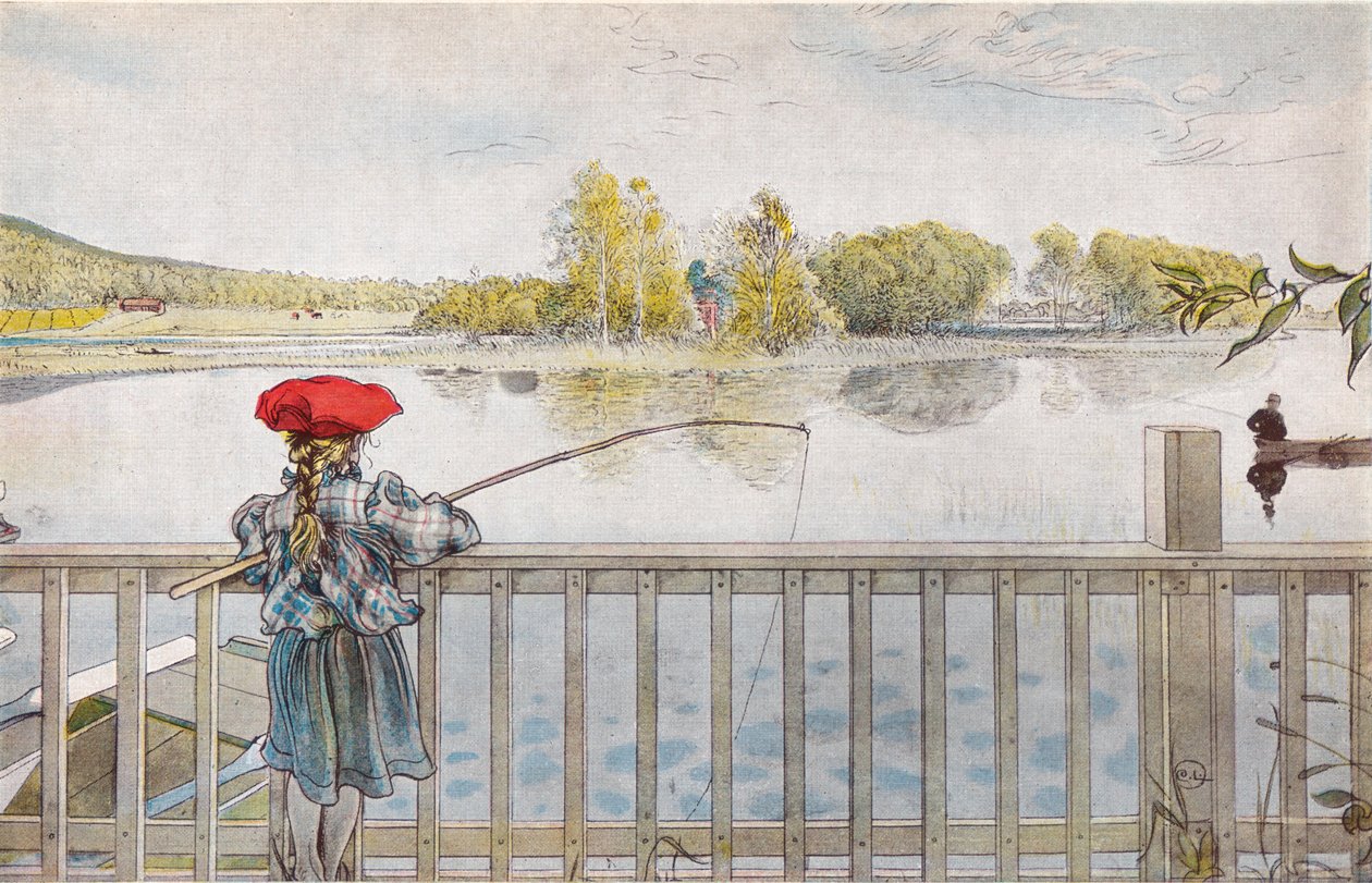 Lisbeth pescando de Carl Larsson